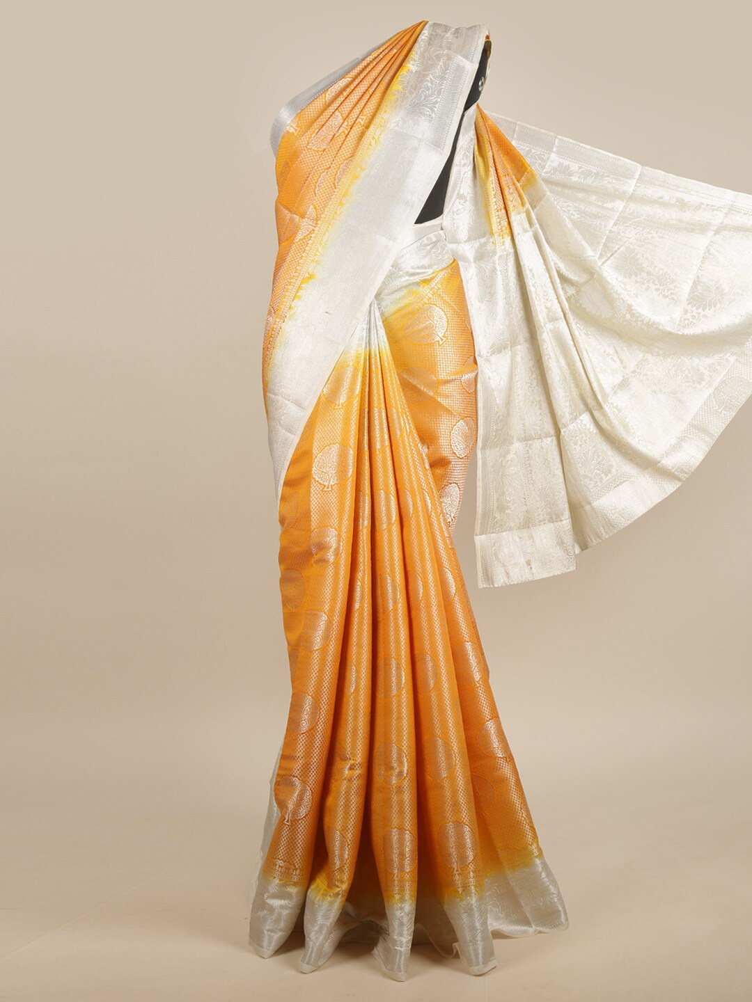 

Pothys Mustard Woven Design Jute Silk Saree