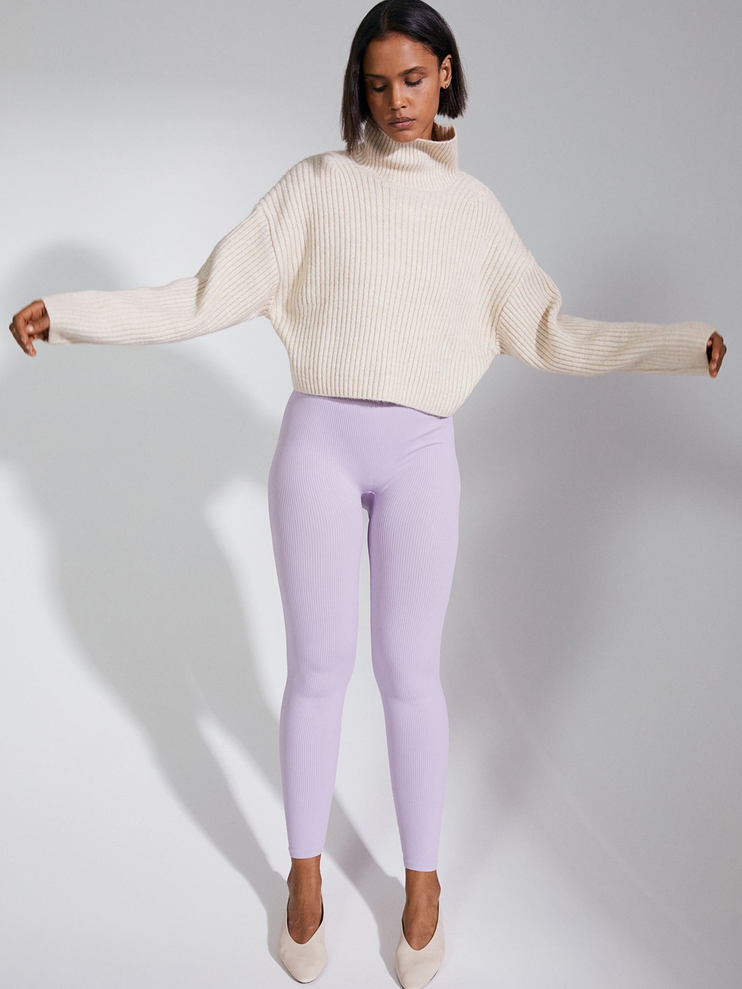 

H&M Women Purple Seamless Leggings