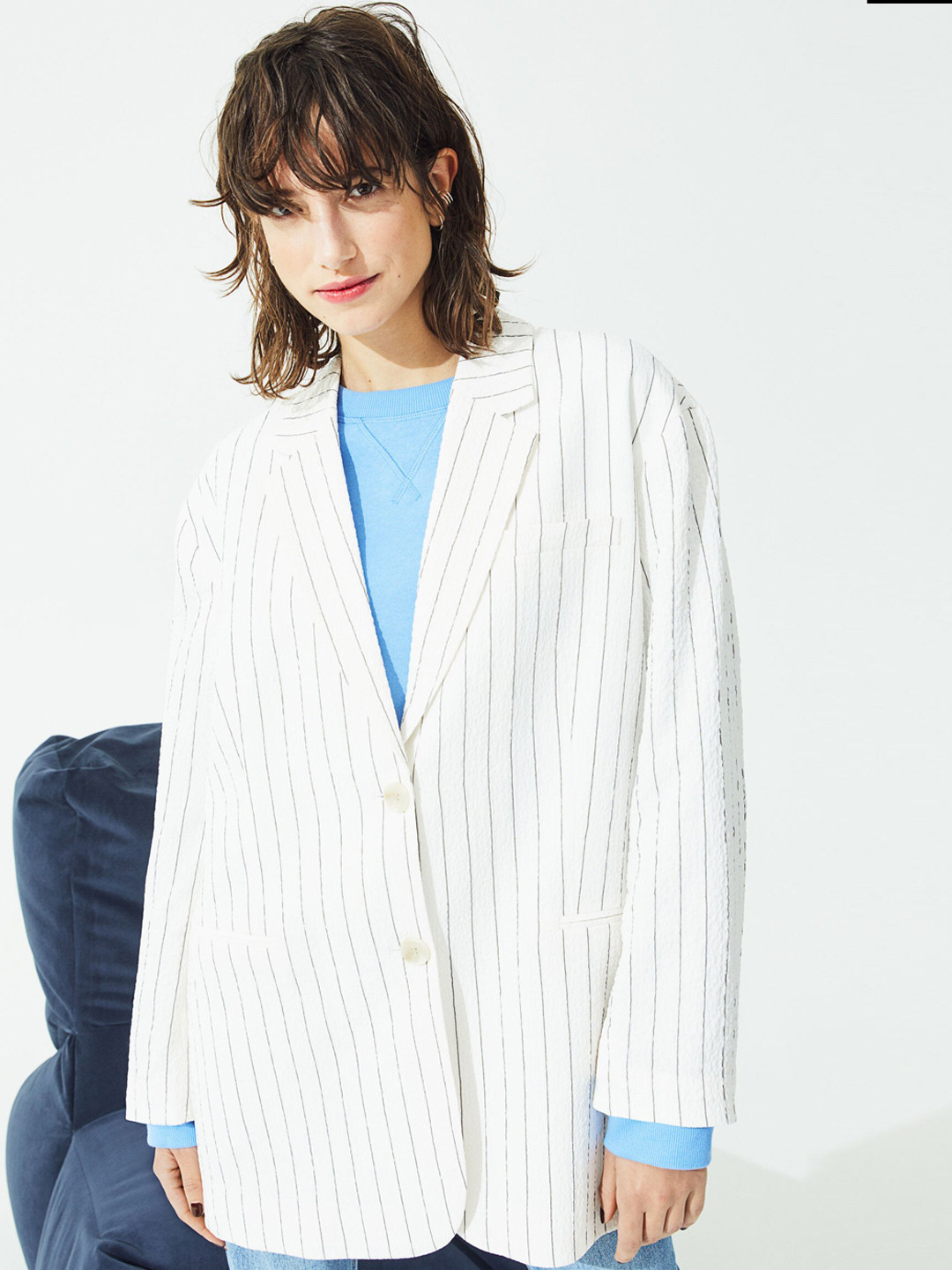 

H&M Women White Oversized Jacket