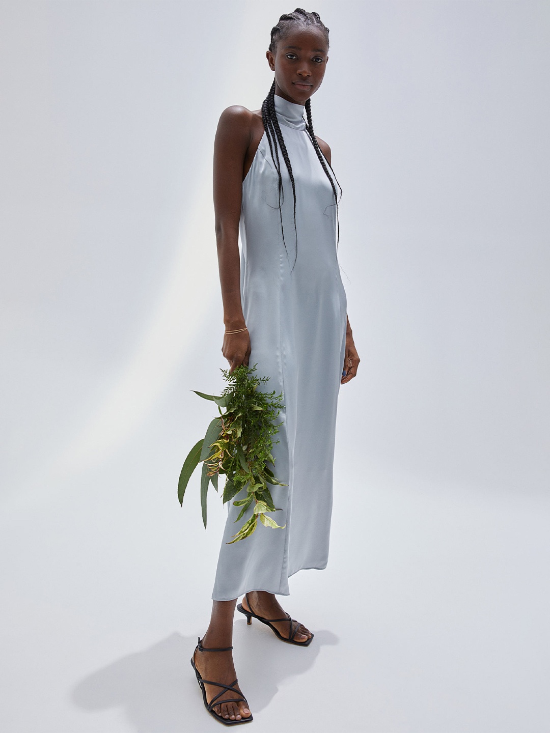 

H&M Grey Satin Bridesmaid Dress
