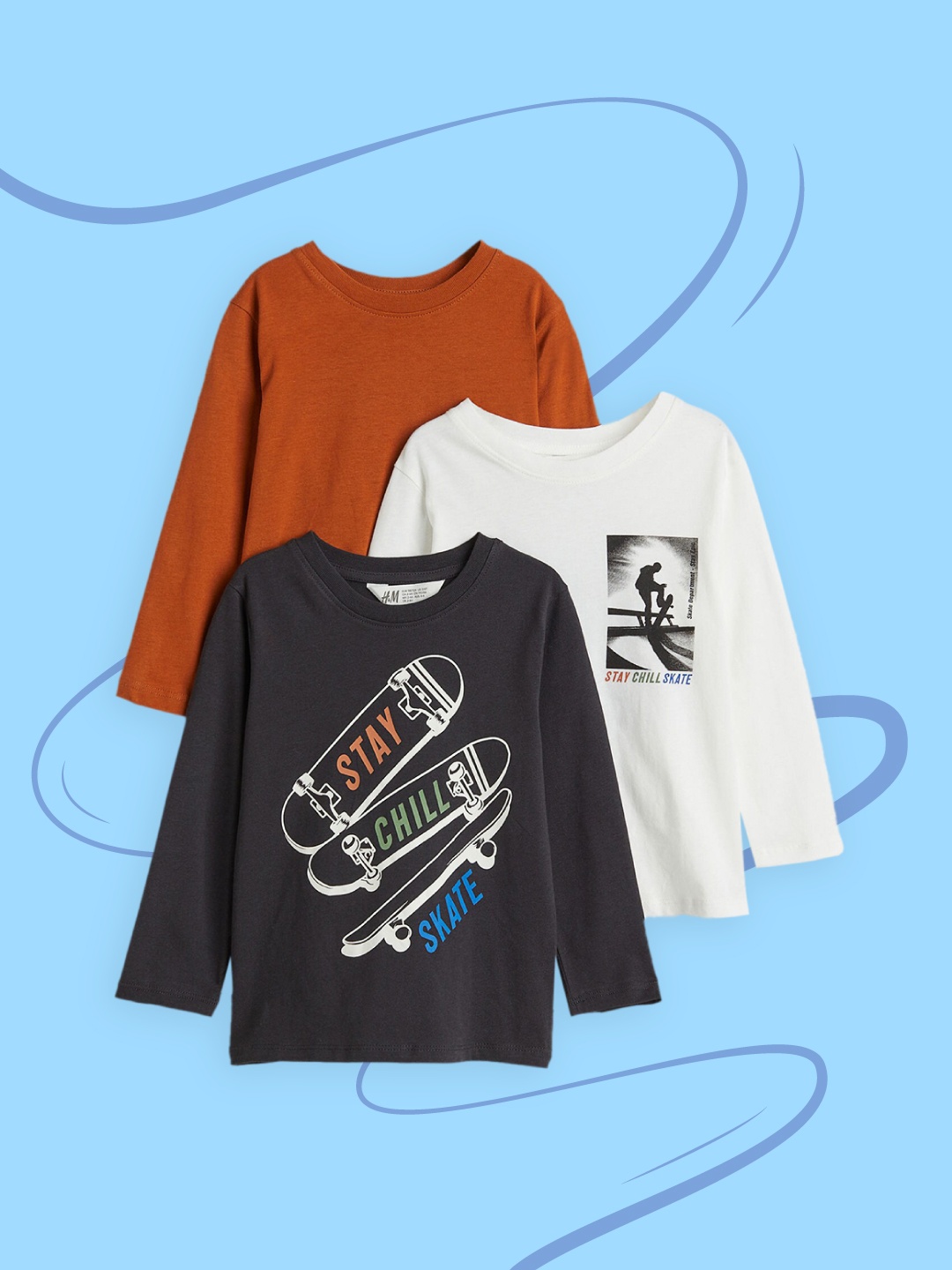 

H&M Boys White & Grey 3-Pack Jersey Tops