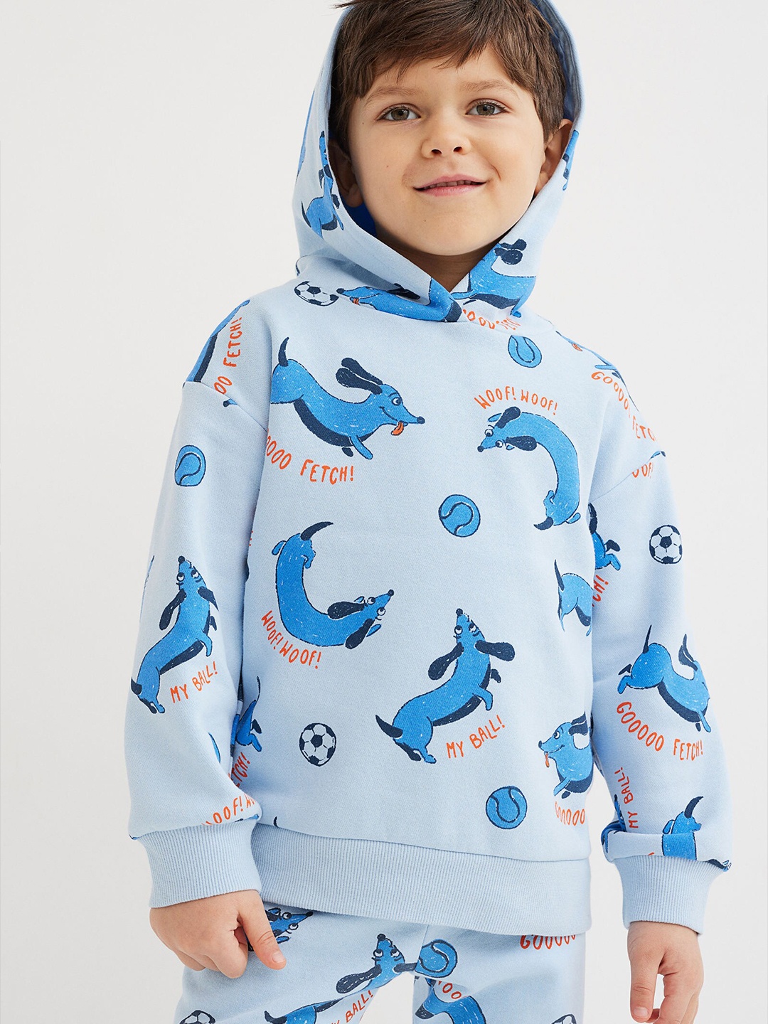 

H&M Boys Blue Printed Hoodie