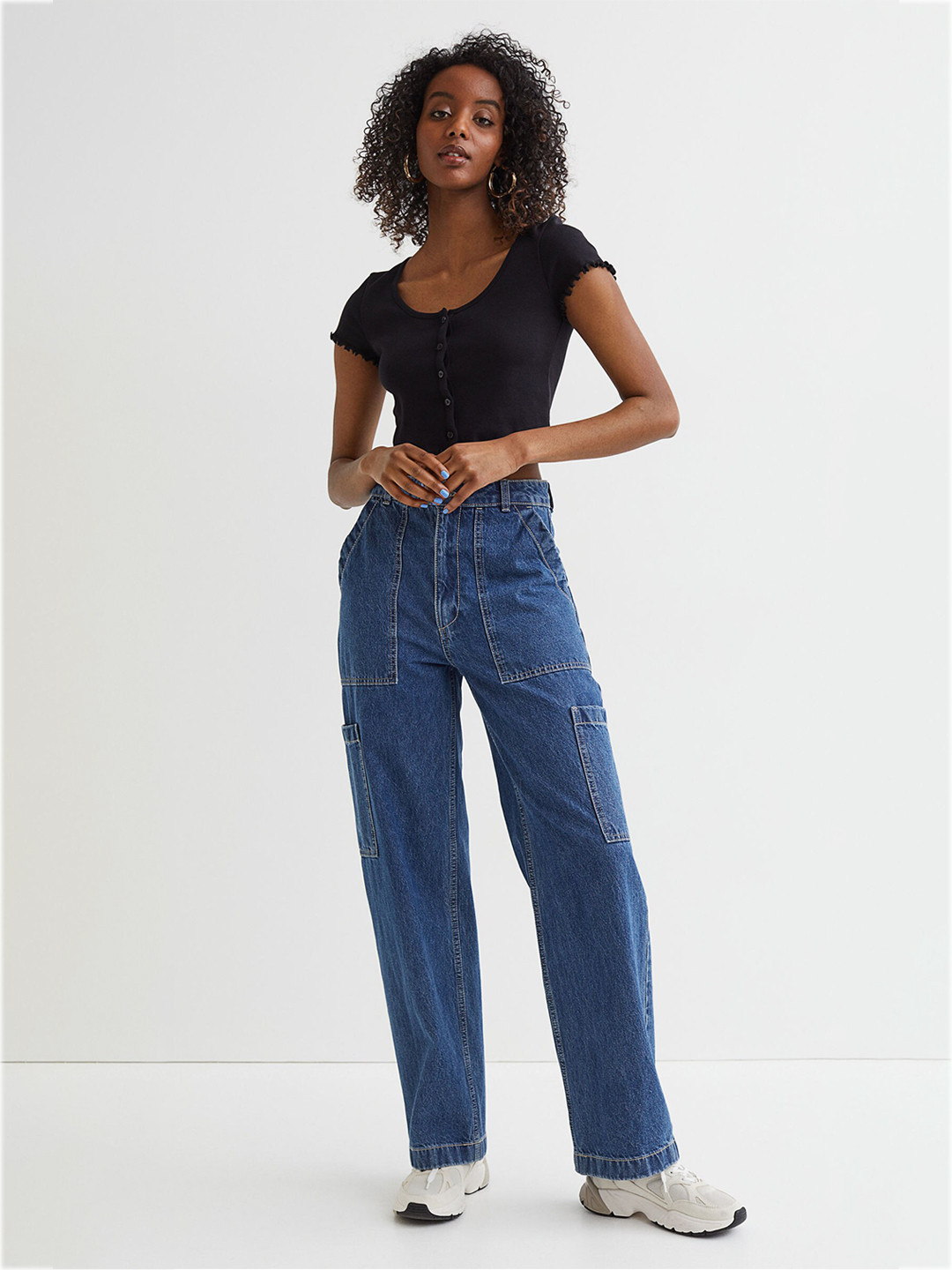

H&M Women Black Ribbed Top
