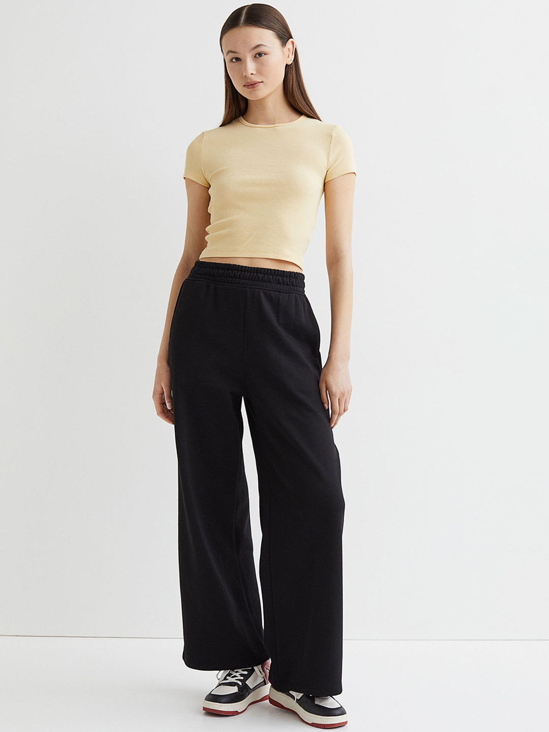 

H&M Women Black Wide Joggers