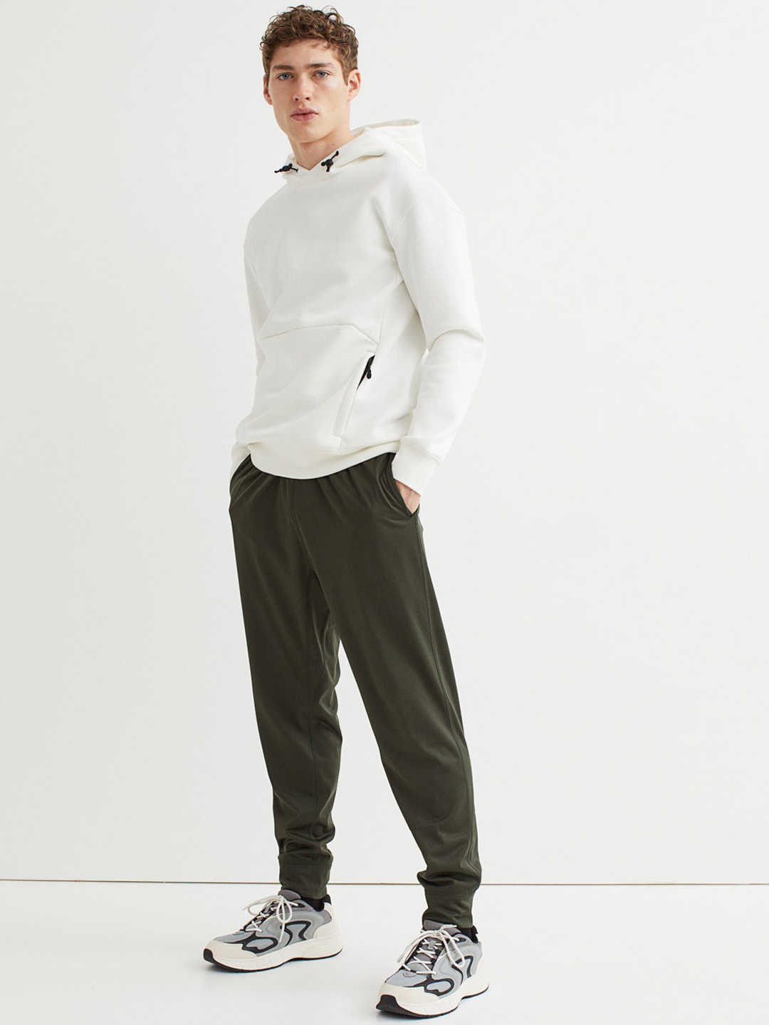 

H&M Men Green Solid Track Pants