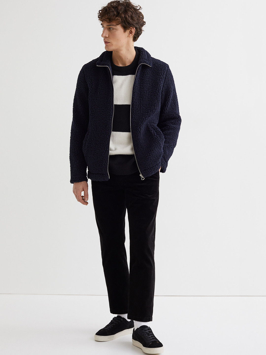 

H&M Blue Regular Fit Teddy Jacket