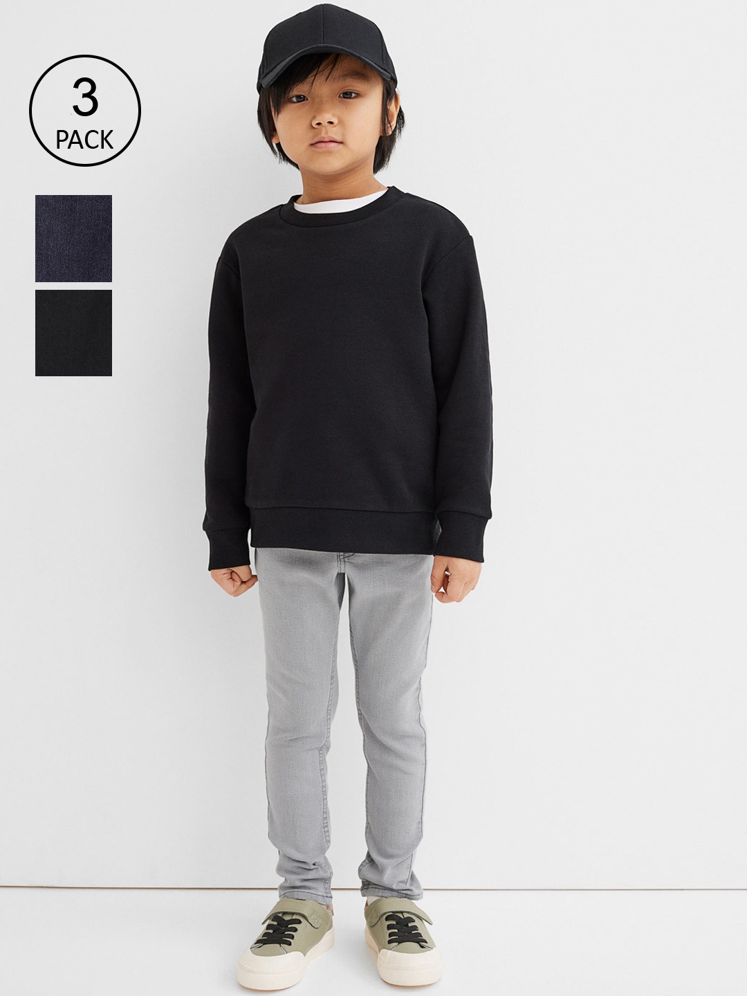 

H&M Boys Black & Grey 3-pack Skinny Fit Jeans