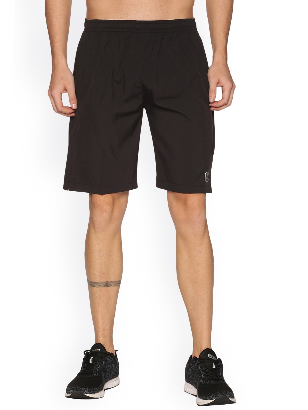 

HPS Sports Men Black Solid Slim Fit Sports Shorts