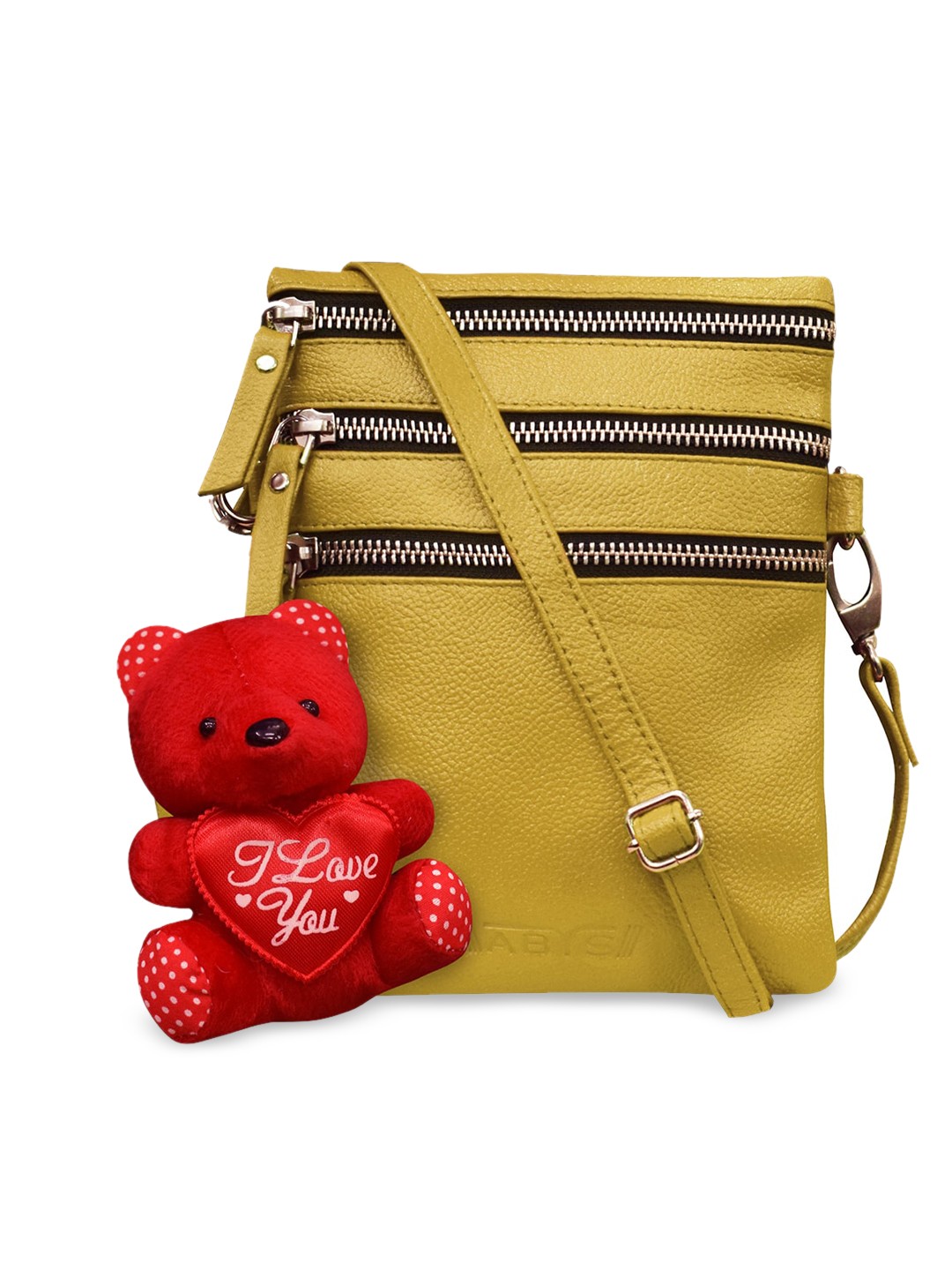 

ABYS Women Yellow Genuine Leather Accessory Gift Set