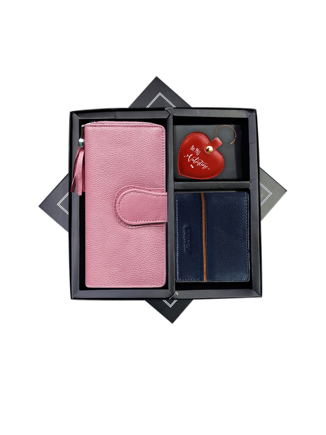 

ABYS Unisex Blue & Pink Genuine Leather Accessory Gift Set