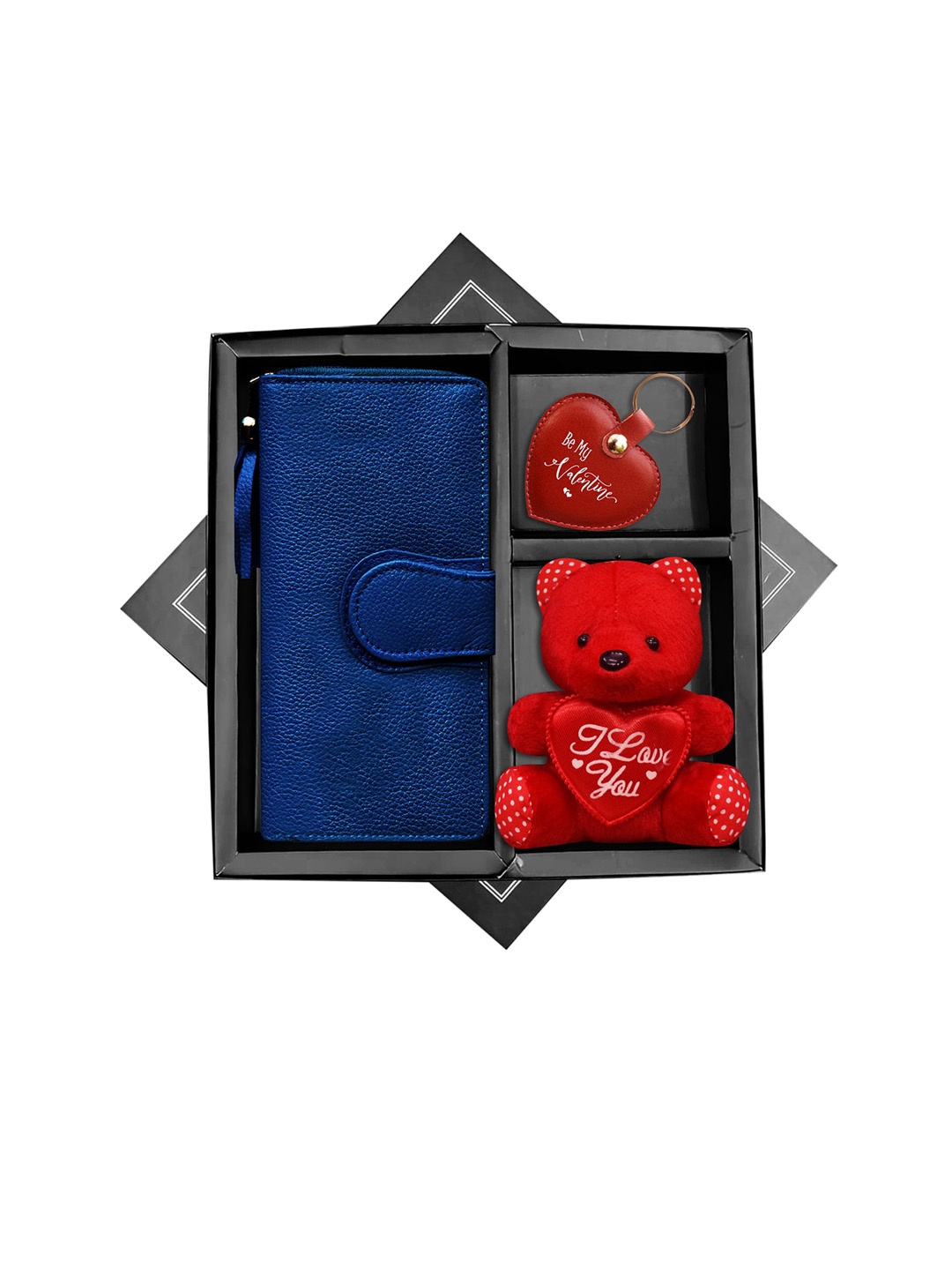 

ABYS Women Genuine Leather Accessory Gift Set, Blue