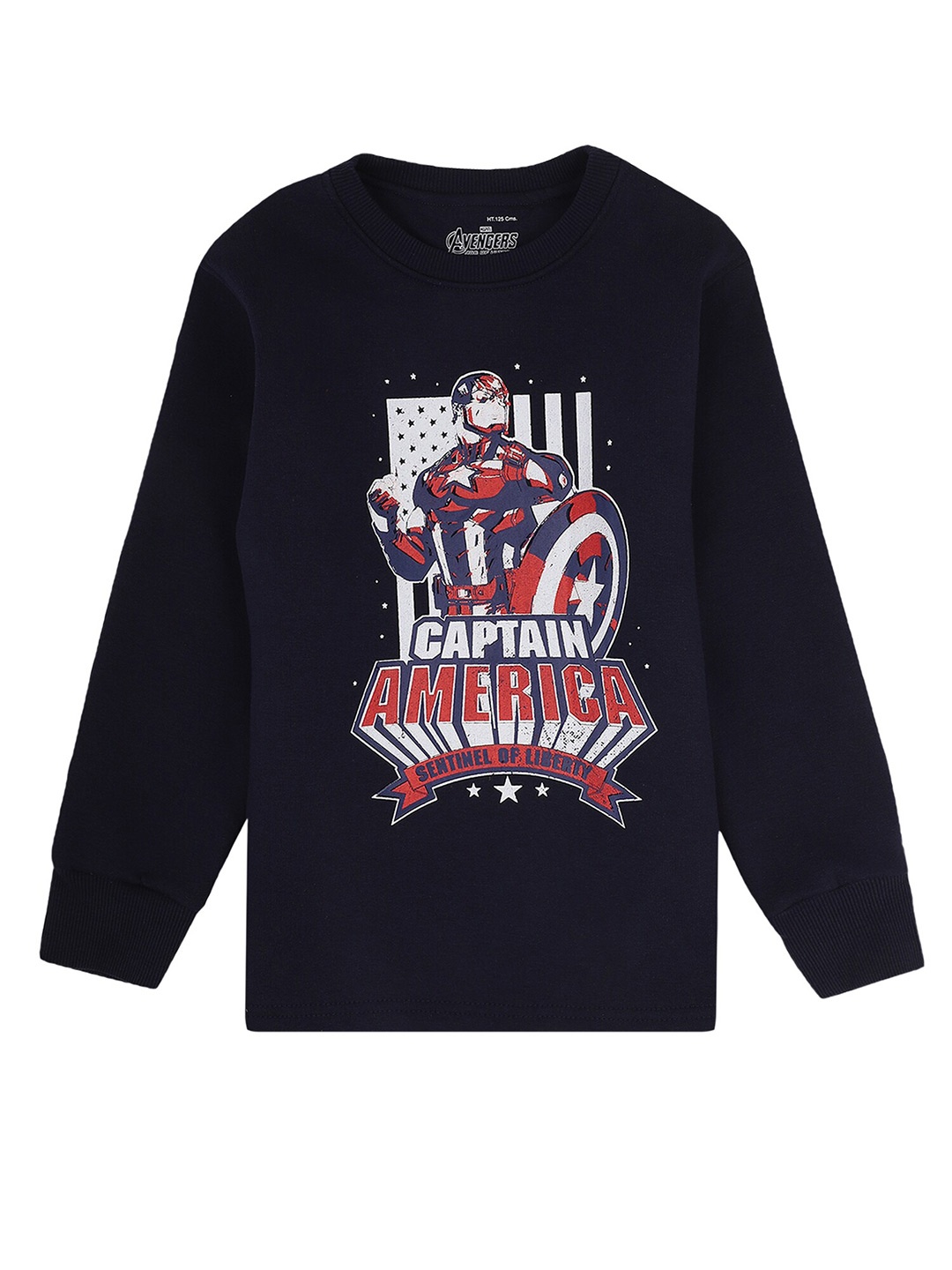 

PROTEENS Boys Navy Blue Printed V-Neck Applique T-shirt