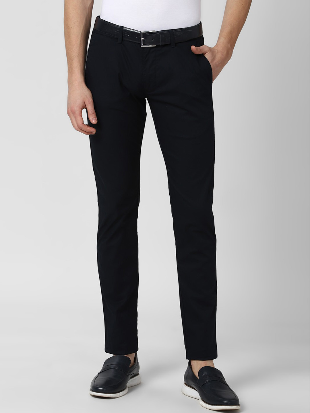 

Peter England Casuals Men Navy Blue Skinny Fit Trousers