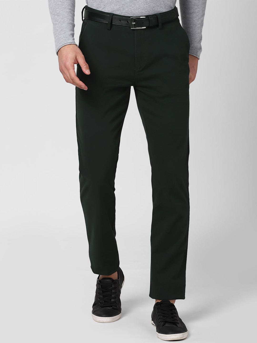 

Peter England Casuals Men Black Slim Fit Trousers