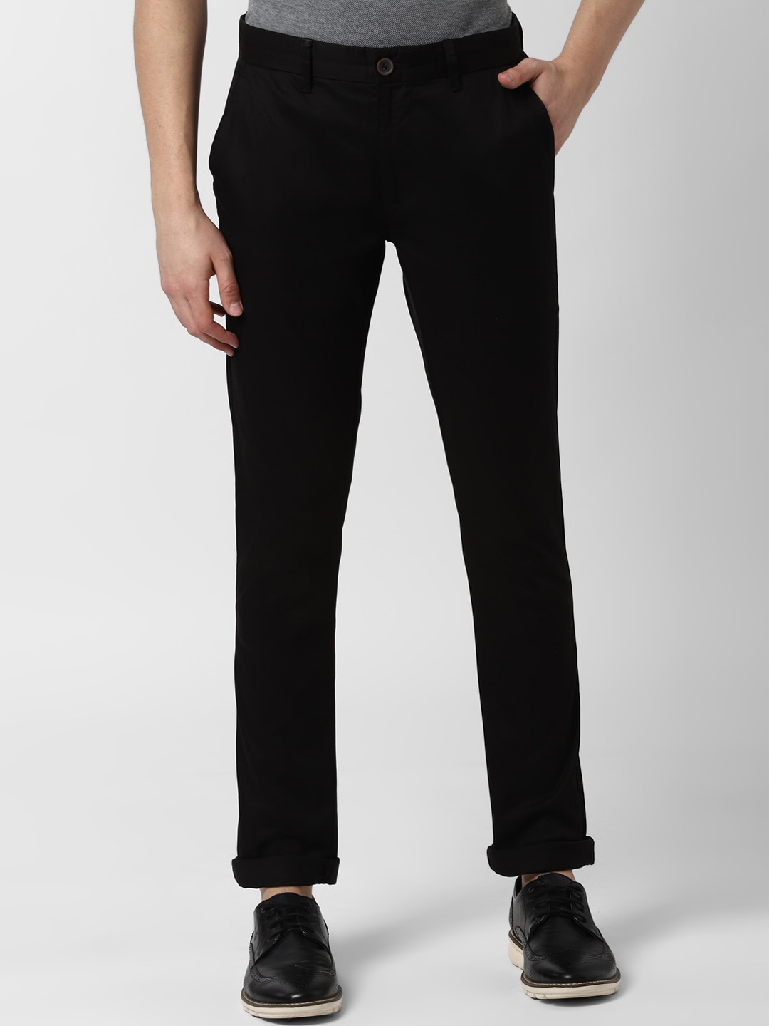 

Peter England Casuals Men Black Skinny Fit Trousers