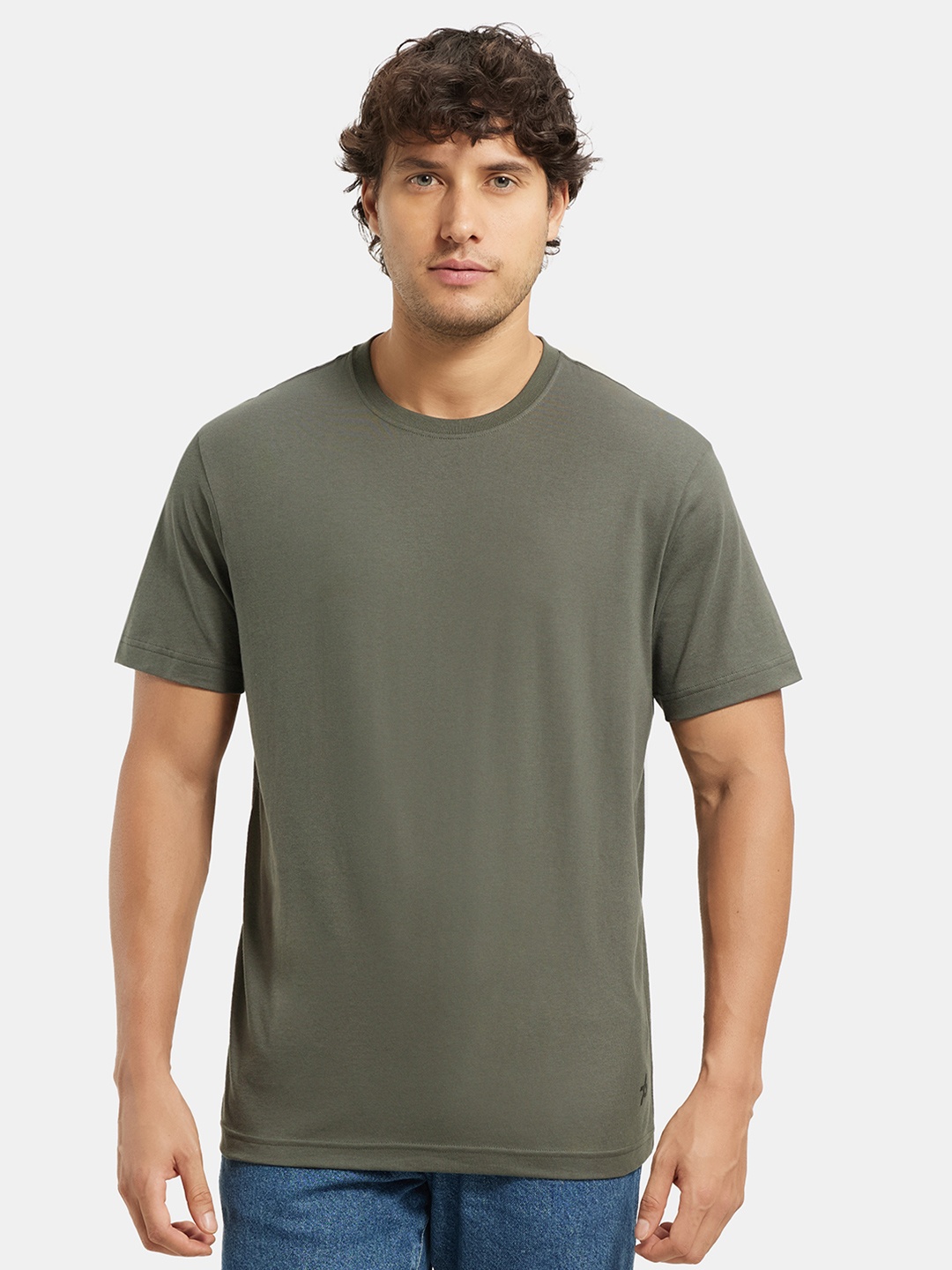 

Jockey Combed Cotton Rich Round Neck Half Sleeve Tshirt-2714, Olive