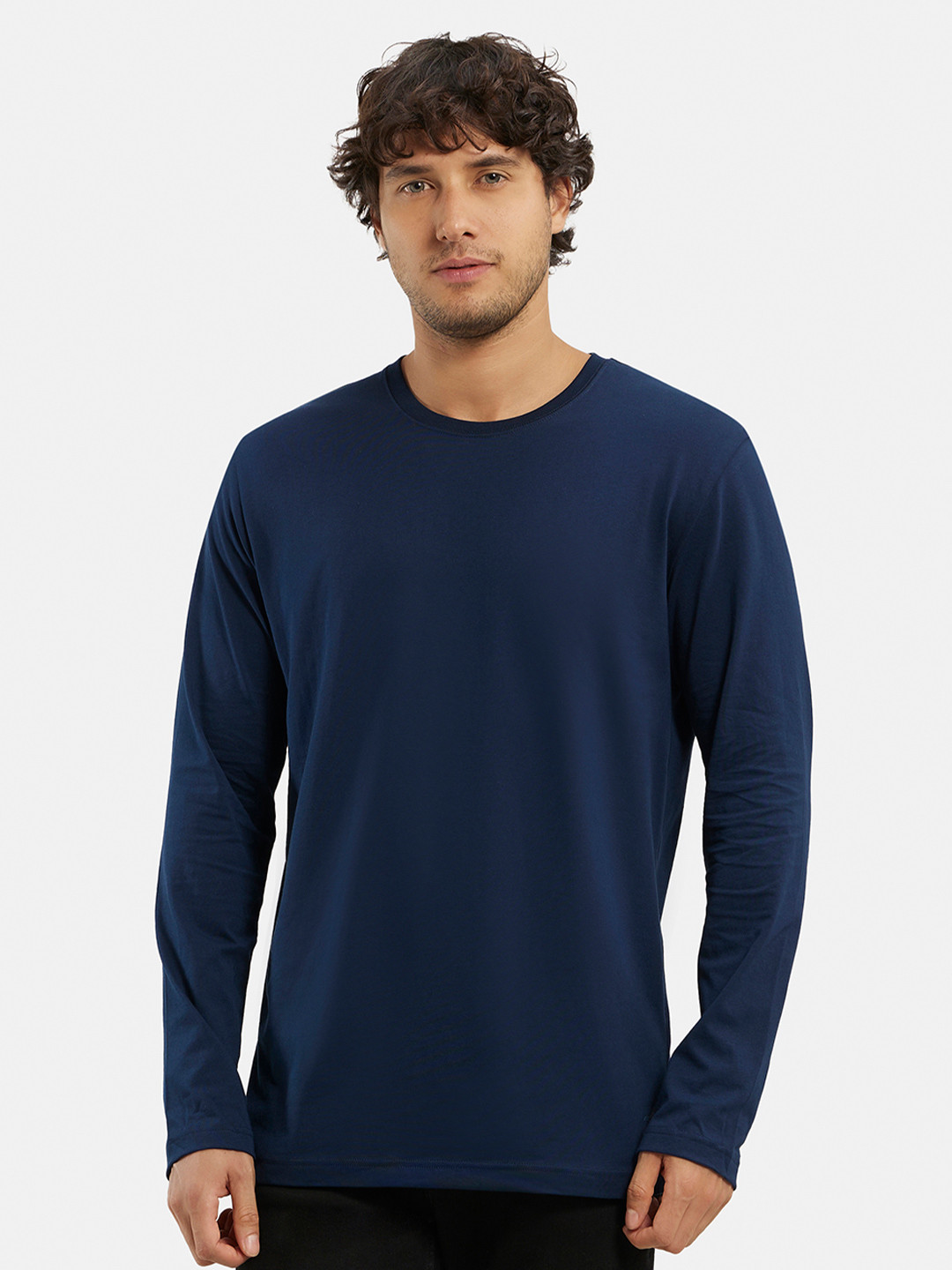Jockey Super Combed Cotton Rich Solid Round Neck Full Sleeve Tshirt-AM95