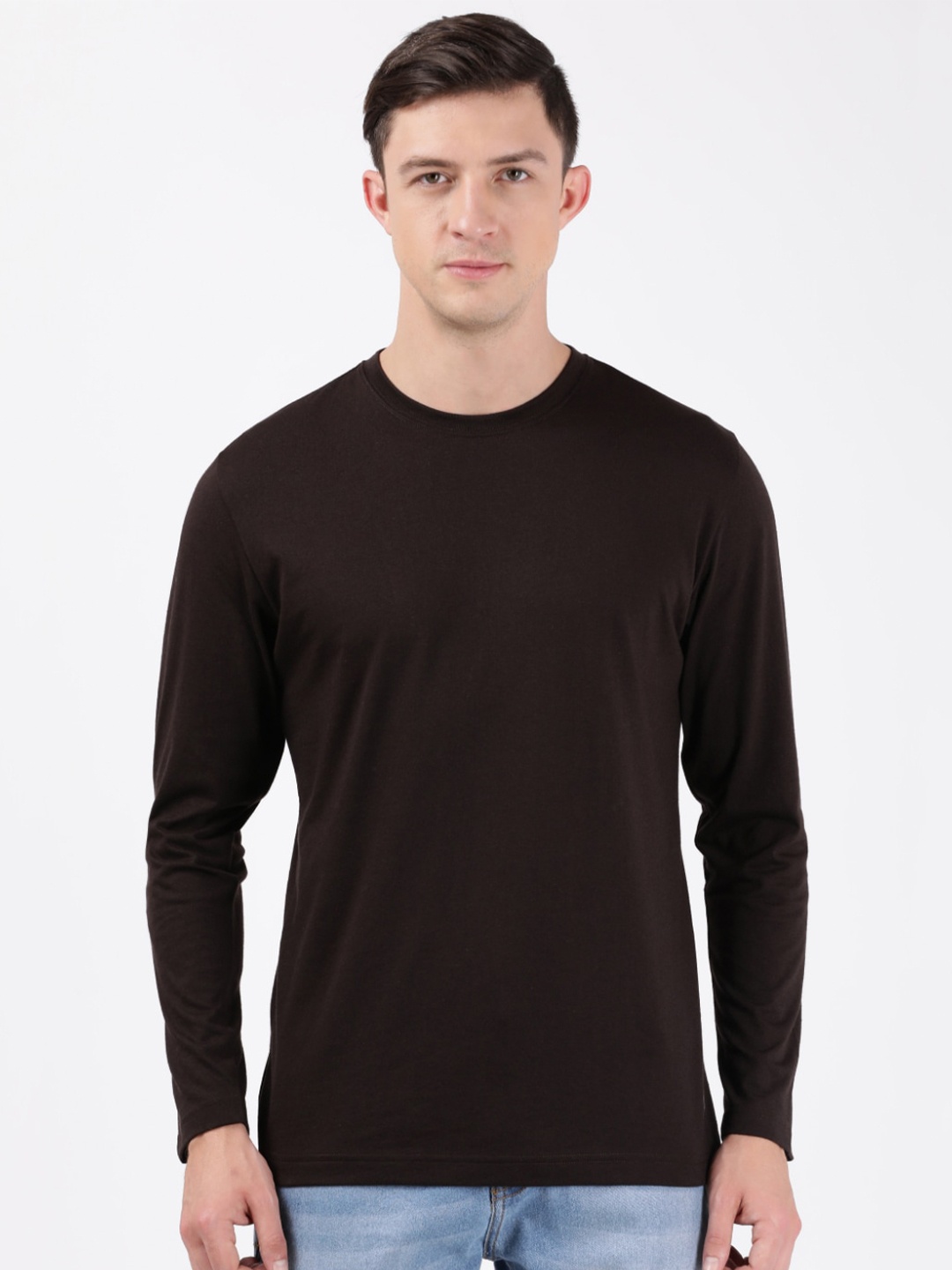 

Jockey Men Brown Solid T-shirt