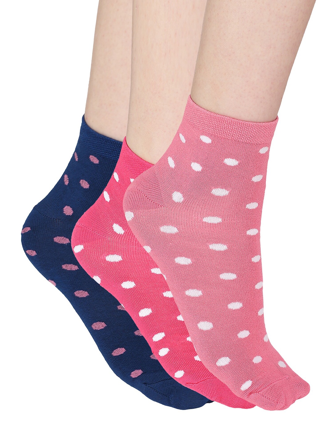 

Bodycare Women Pack of 3 Pink Patterned Ankle Length Socks
