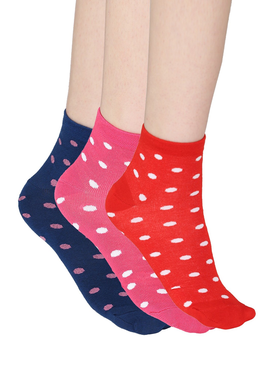 

Bodycare Women Pack Of 3 Assorted Polka Dots Cotton Socks