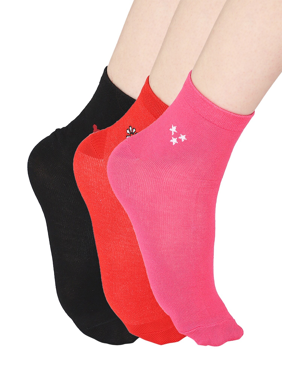 

Bodycare Women Pack of 3 Assorted Above Ankle Length Socks