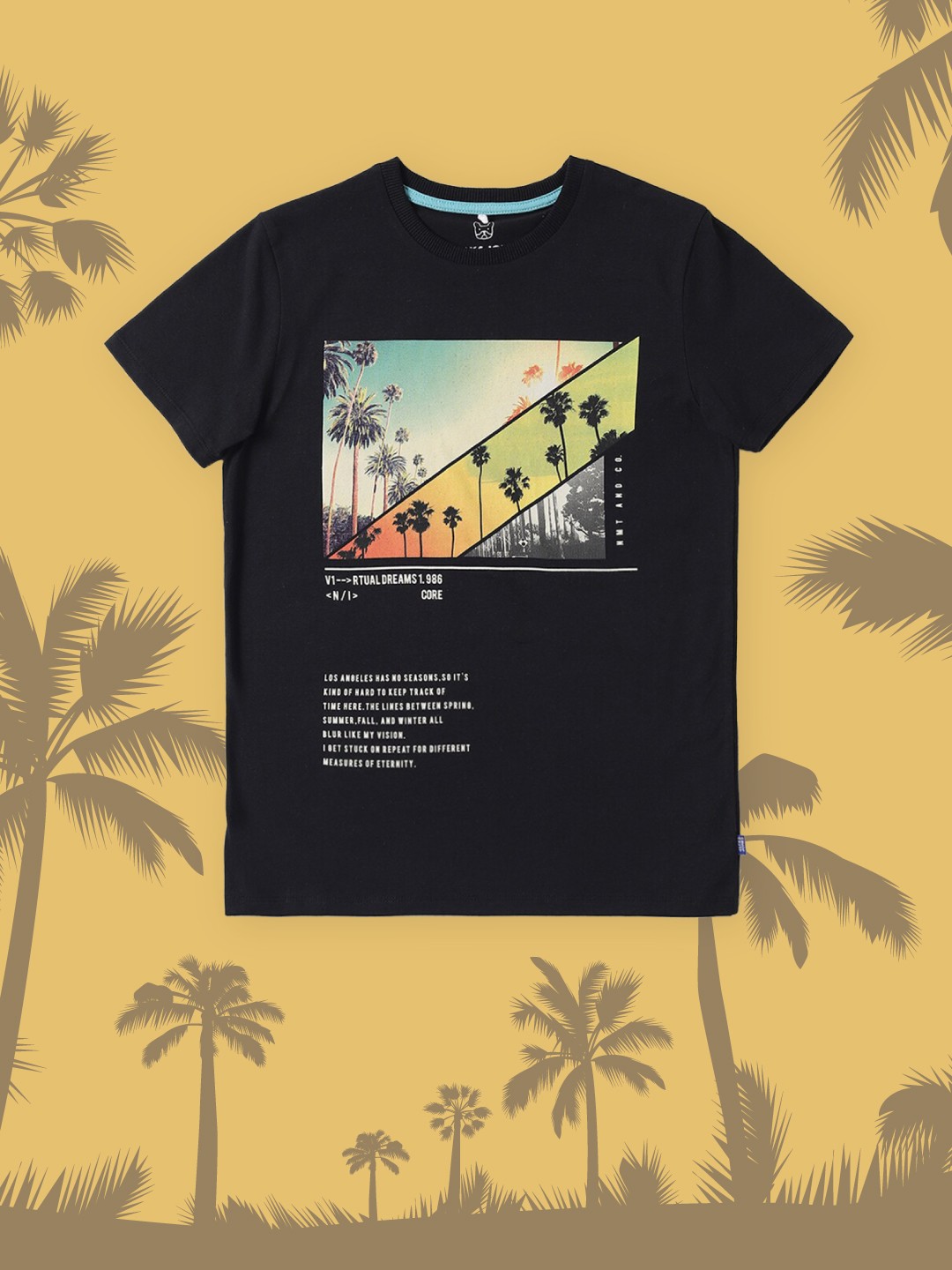 

Jack & Jones Boys Black Printed Pure Cotton Applique T-shirt