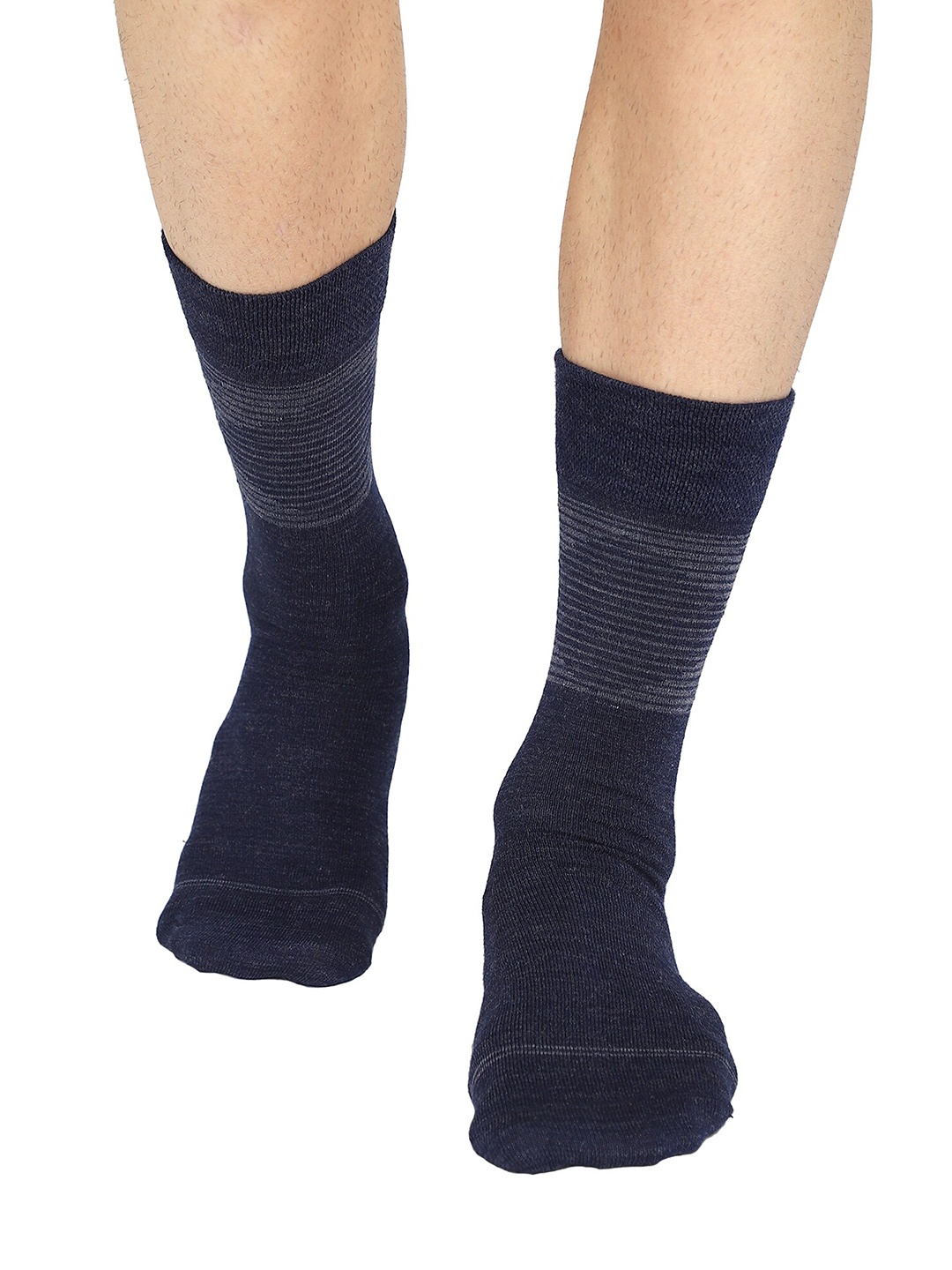 

Bodycare Men Pack Of 2 Pattern Calf-Length Socks, Navy blue