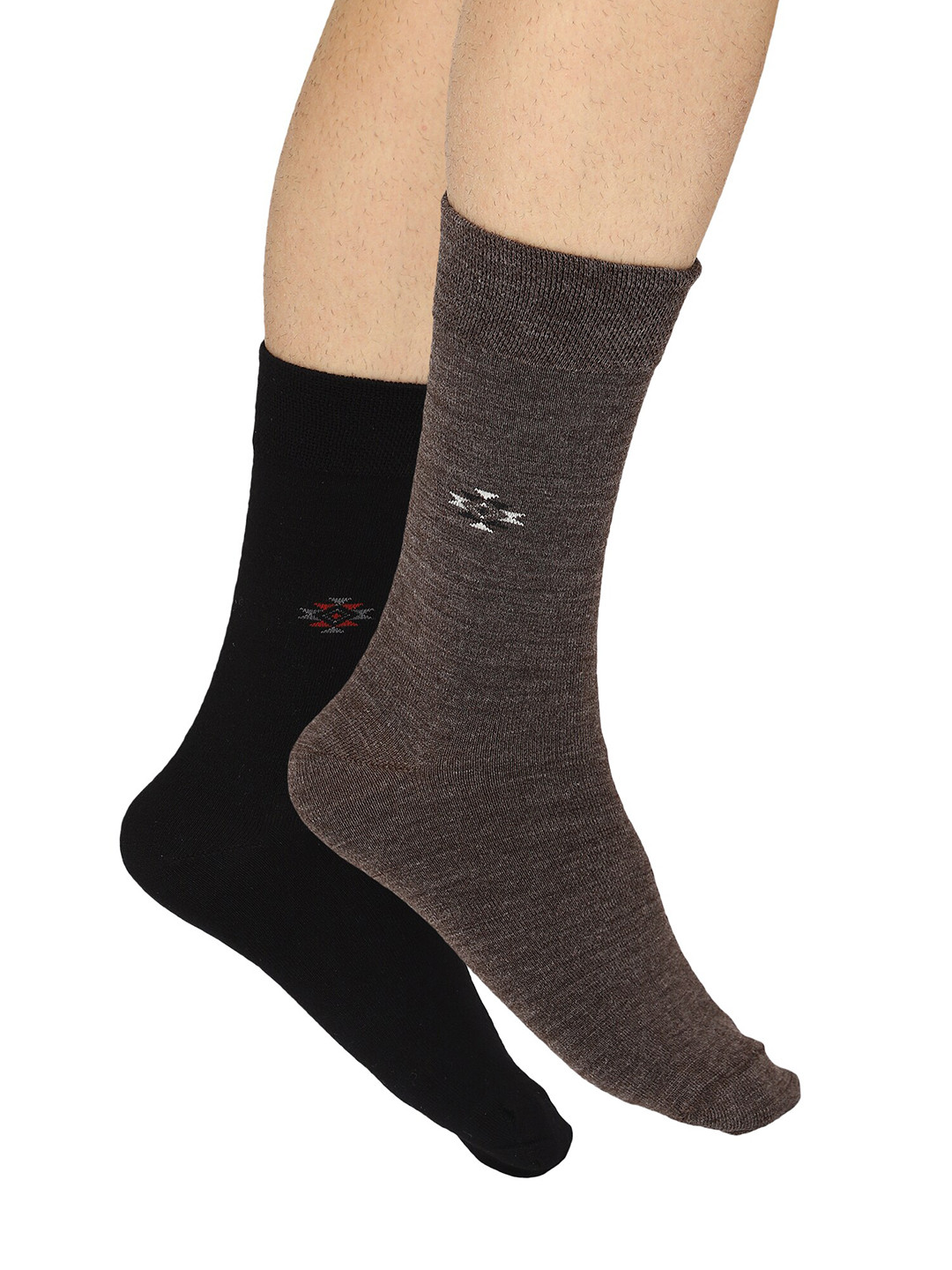 

Bodycare Men Pack of 2 Brown & Black Socks