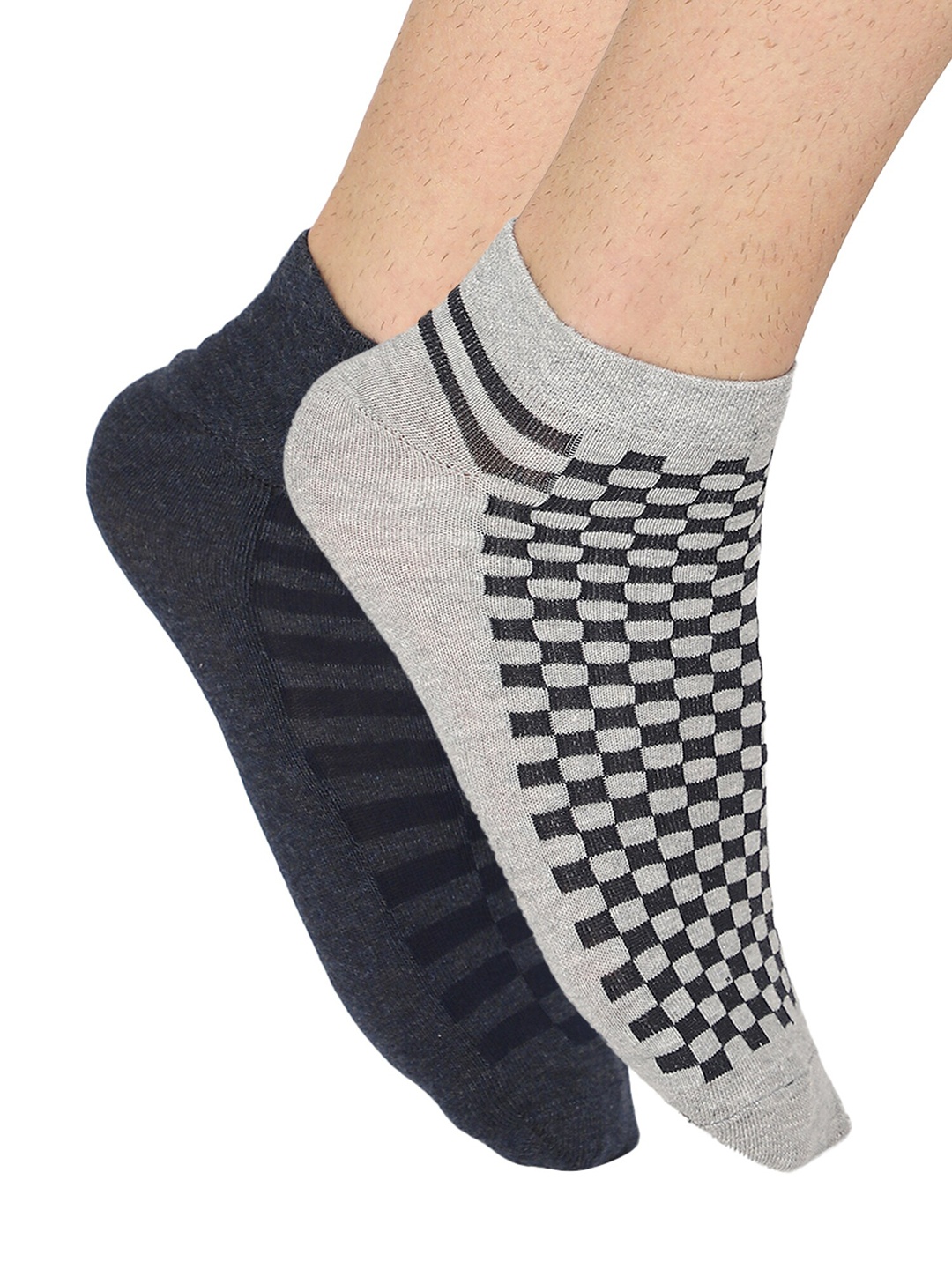 

Bodycare Men Pack Of 2 Patterned Ankle-Length Socks, Navy blue