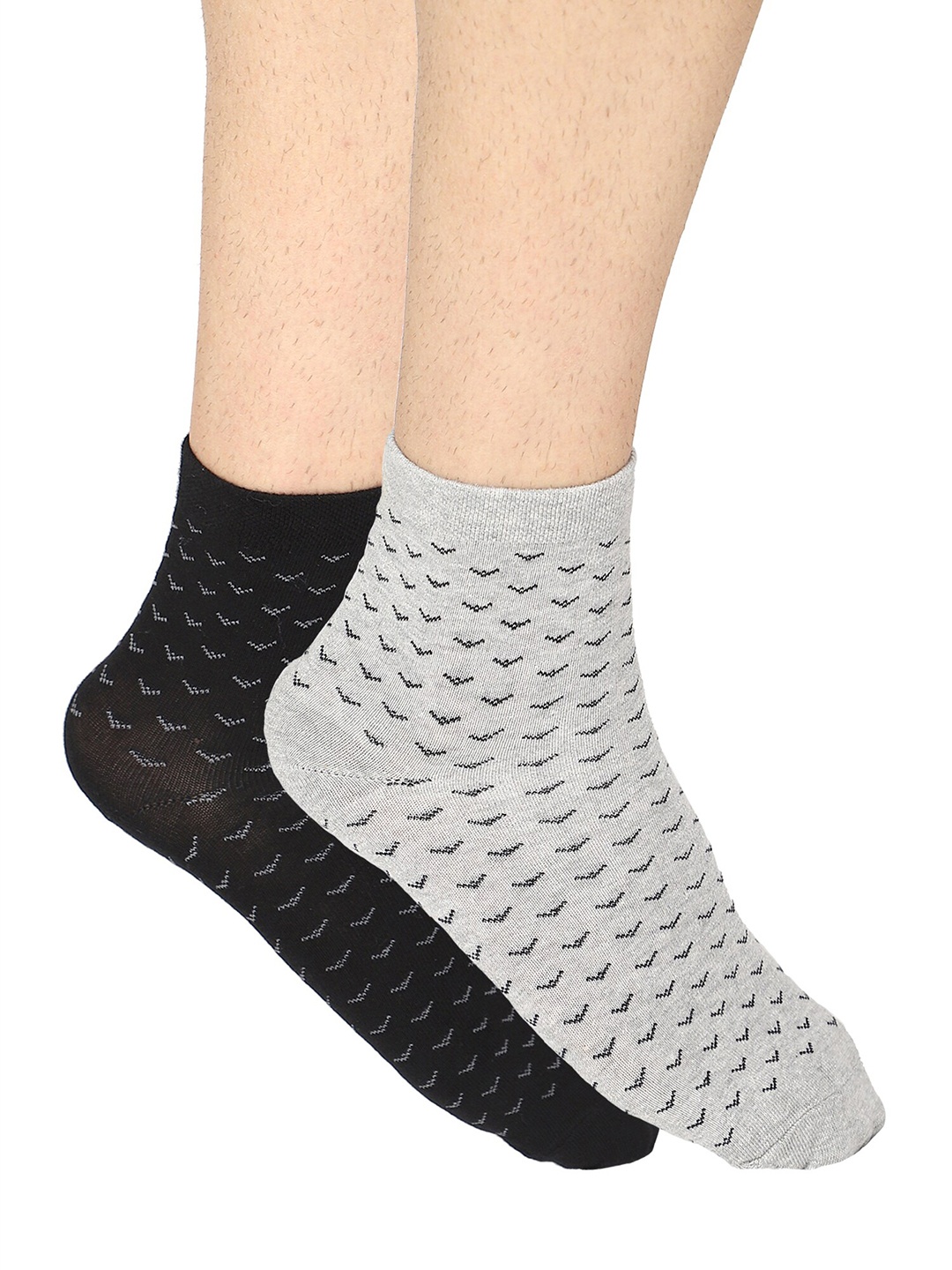 

Bodycare Men Grey & Black Set of 2 Ankle-Length Socks