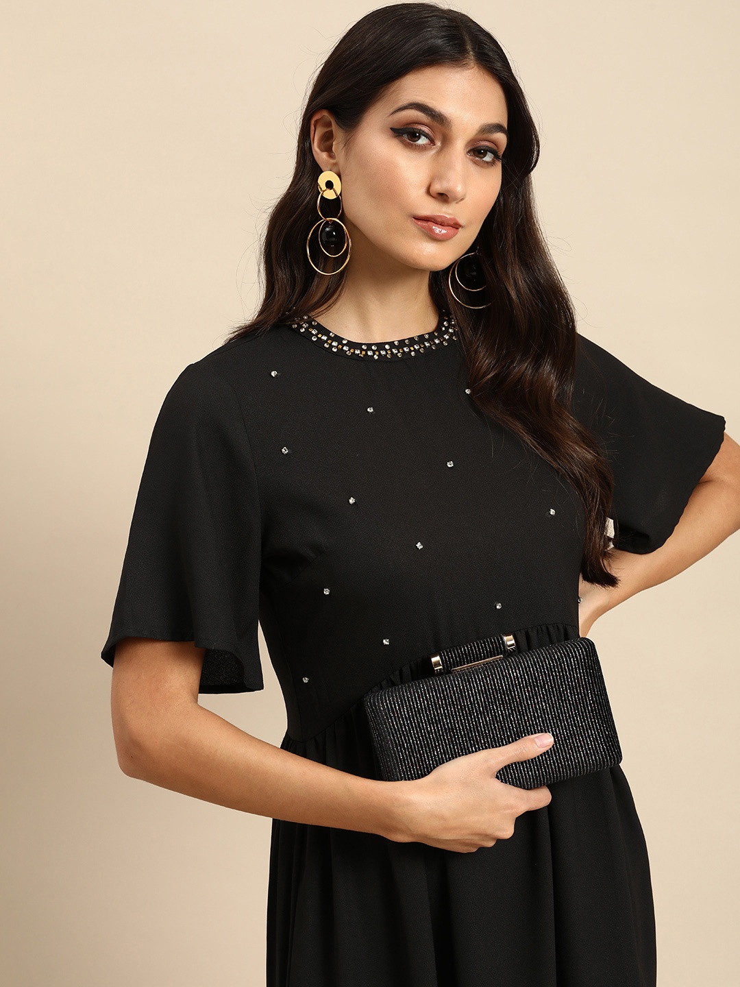 

all about you Women Black Embellished Dress