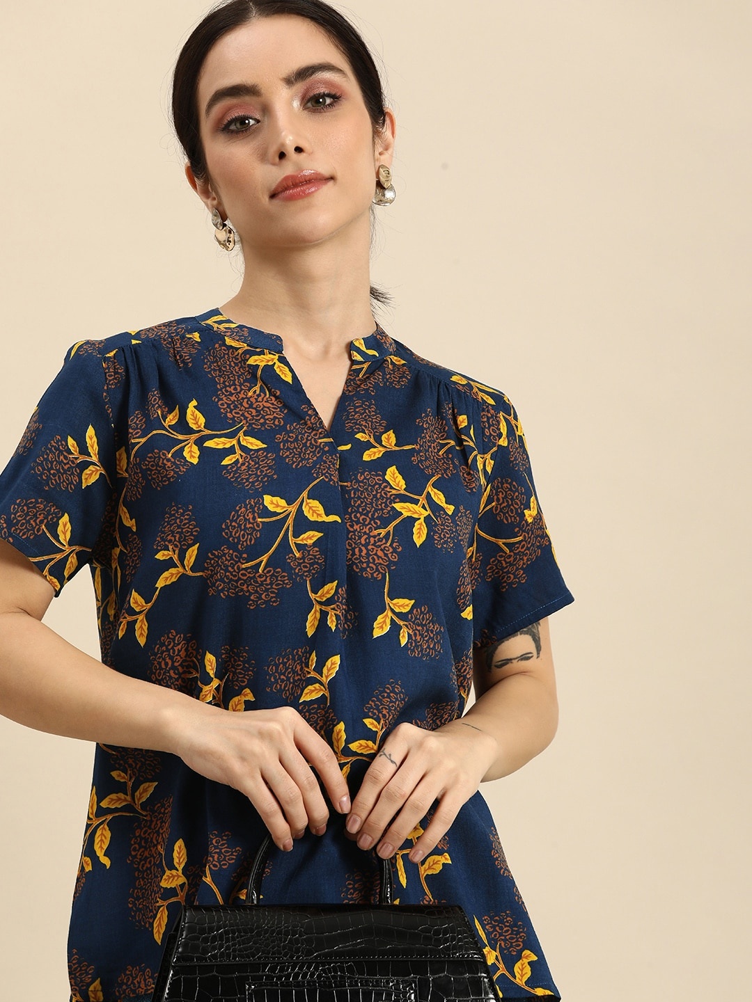 

all about you Floral Printed Top, Blue