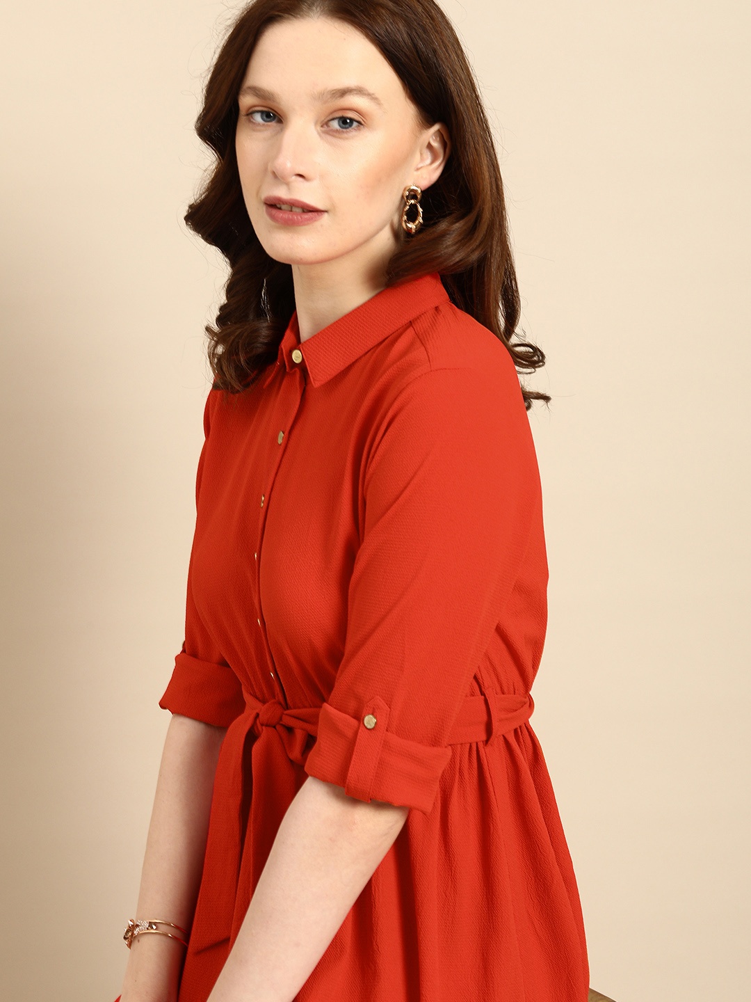 

all about you Orange Solid Dress