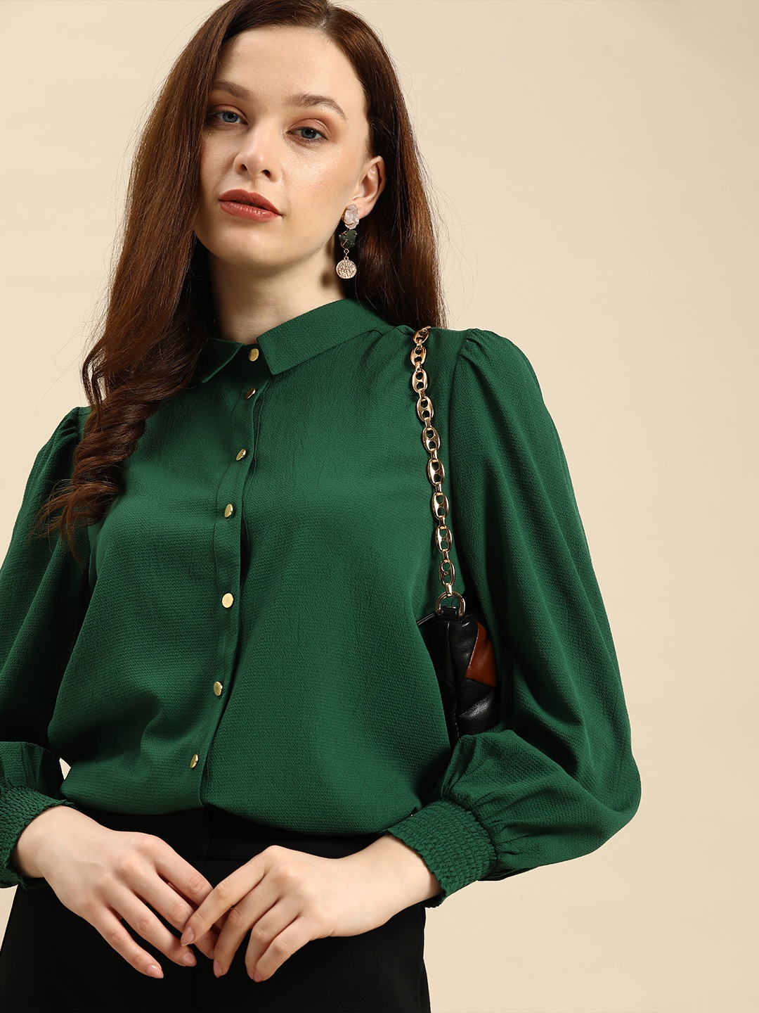

all about you Women Green Casual Shirt
