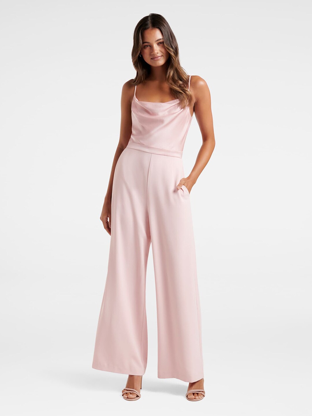 

Forever New Pink Cowl Neck Basic Jumpsuit