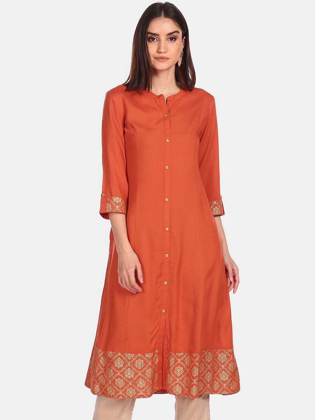 

Karigari Women Brown Embroidered Anarkali Kurta