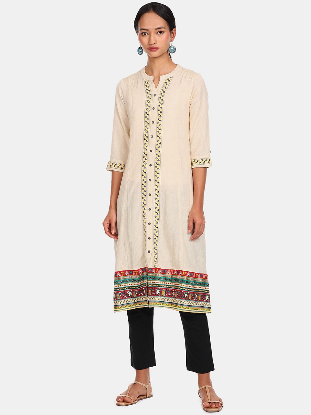 

Karigari Women Off White Thread Work Kurta