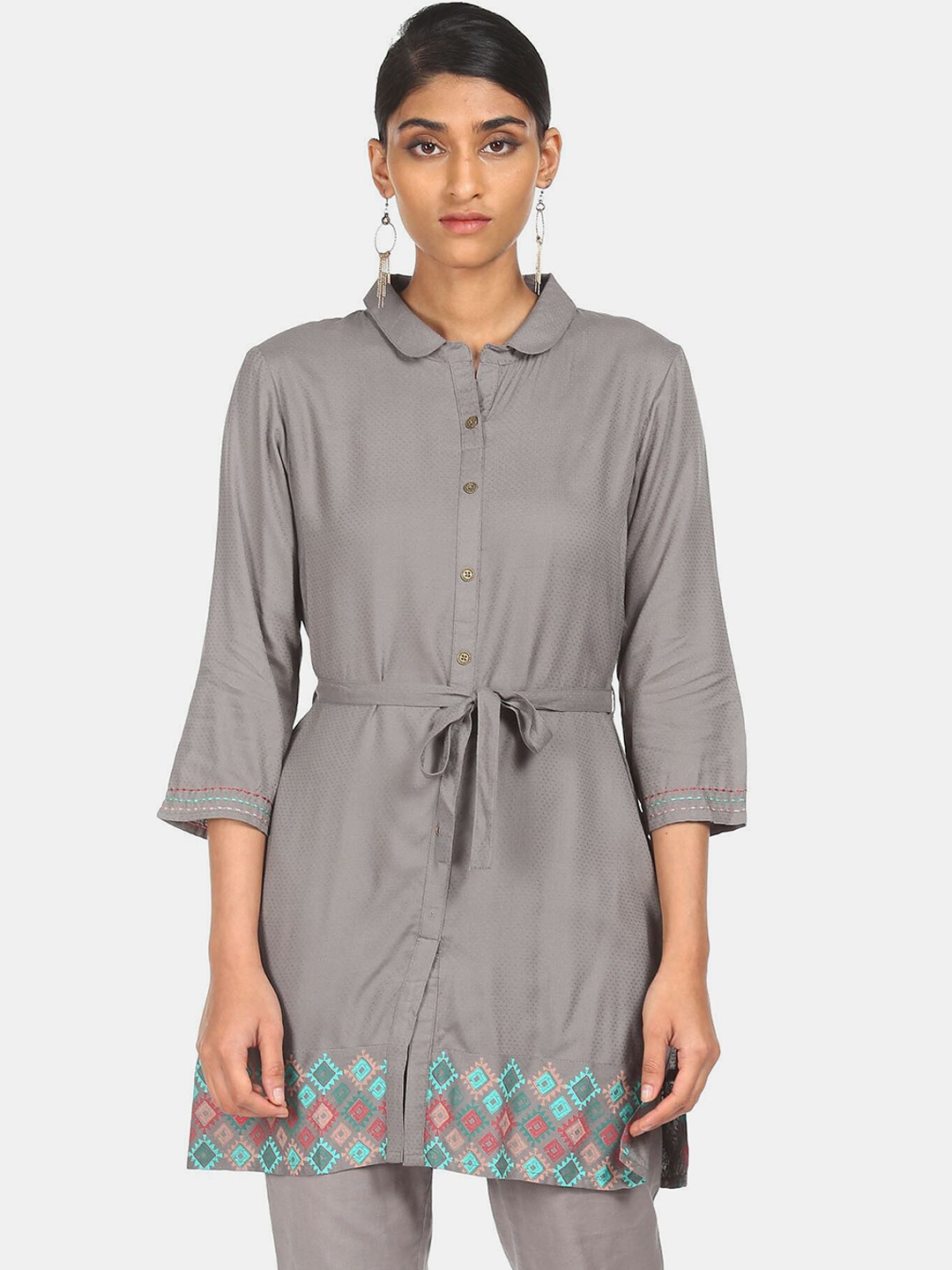 

Karigari Women Grey Kurta