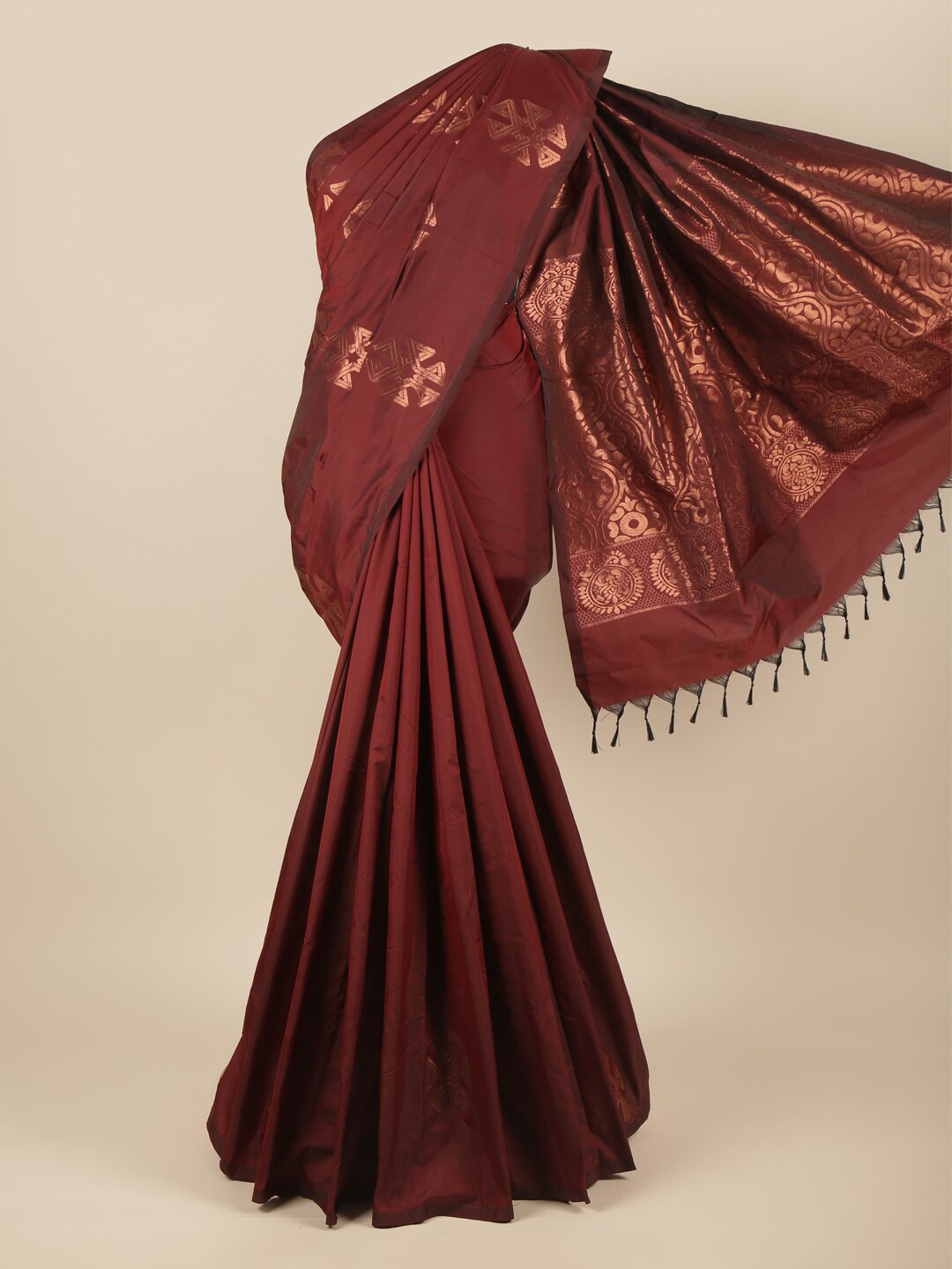 

Pothys Maroon Woven Design Silk Cotton Saree