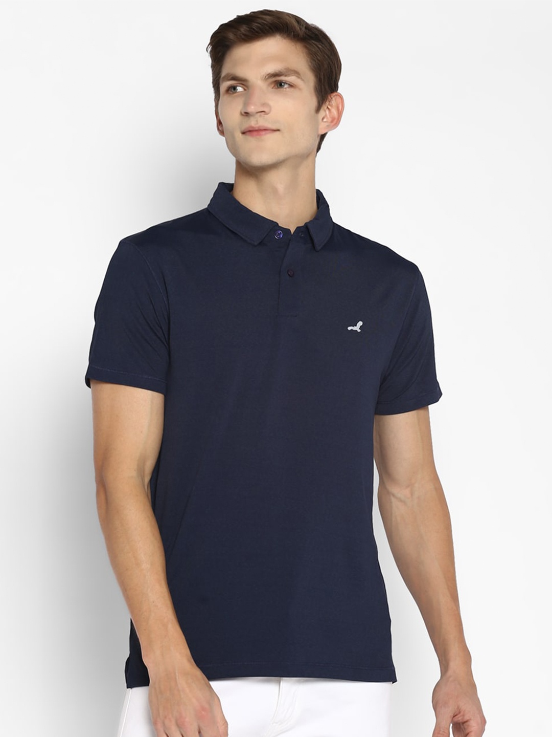 

American Crew Men Navy Blue Polo Collar T-shirt