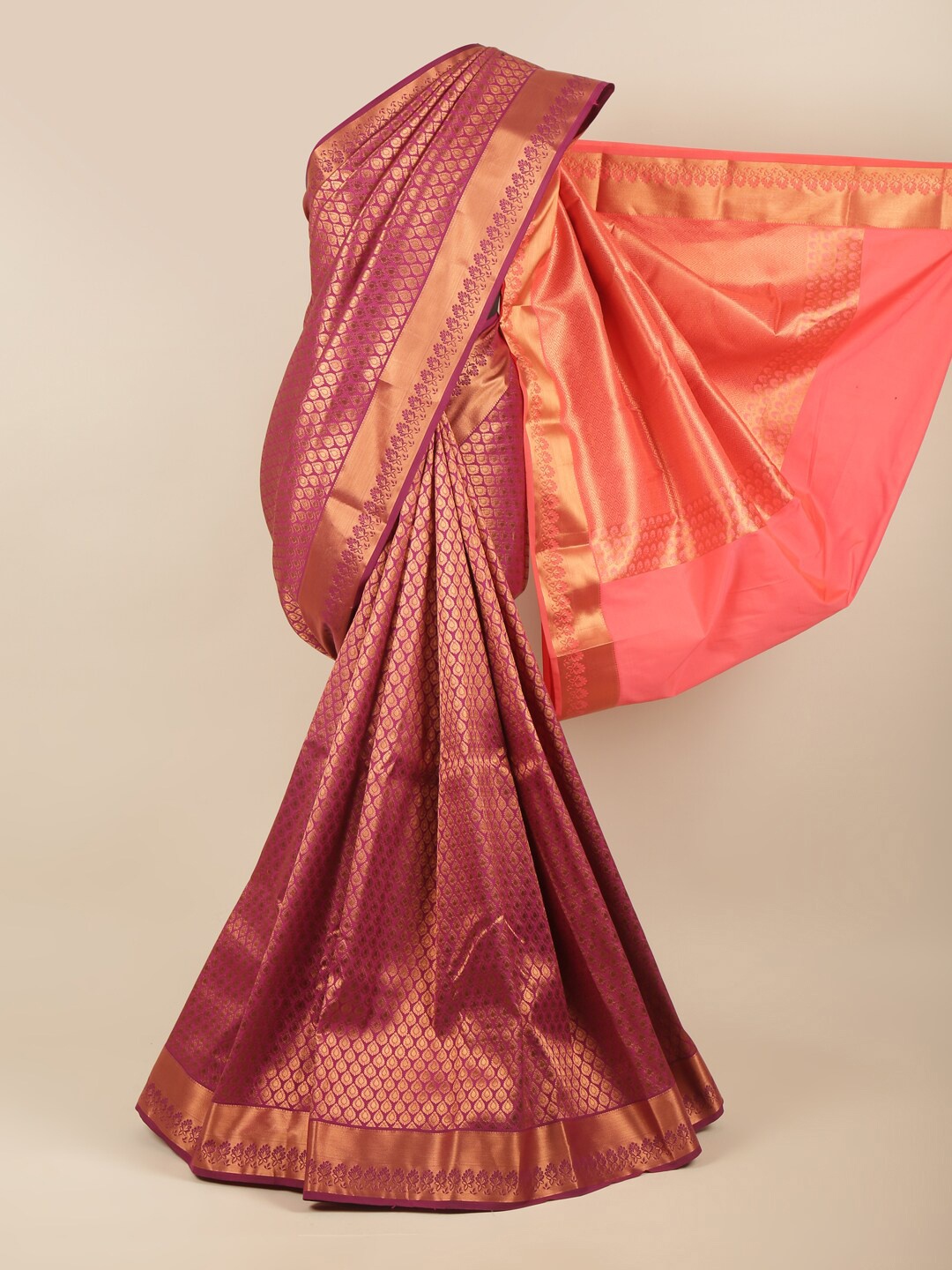 

Pothys Violet Woven Design Art Silk Saree