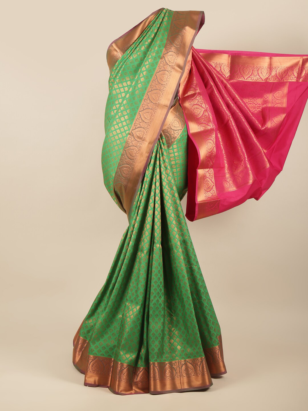 

Pothys Green & Pink Woven Design Zari Art Silk Saree