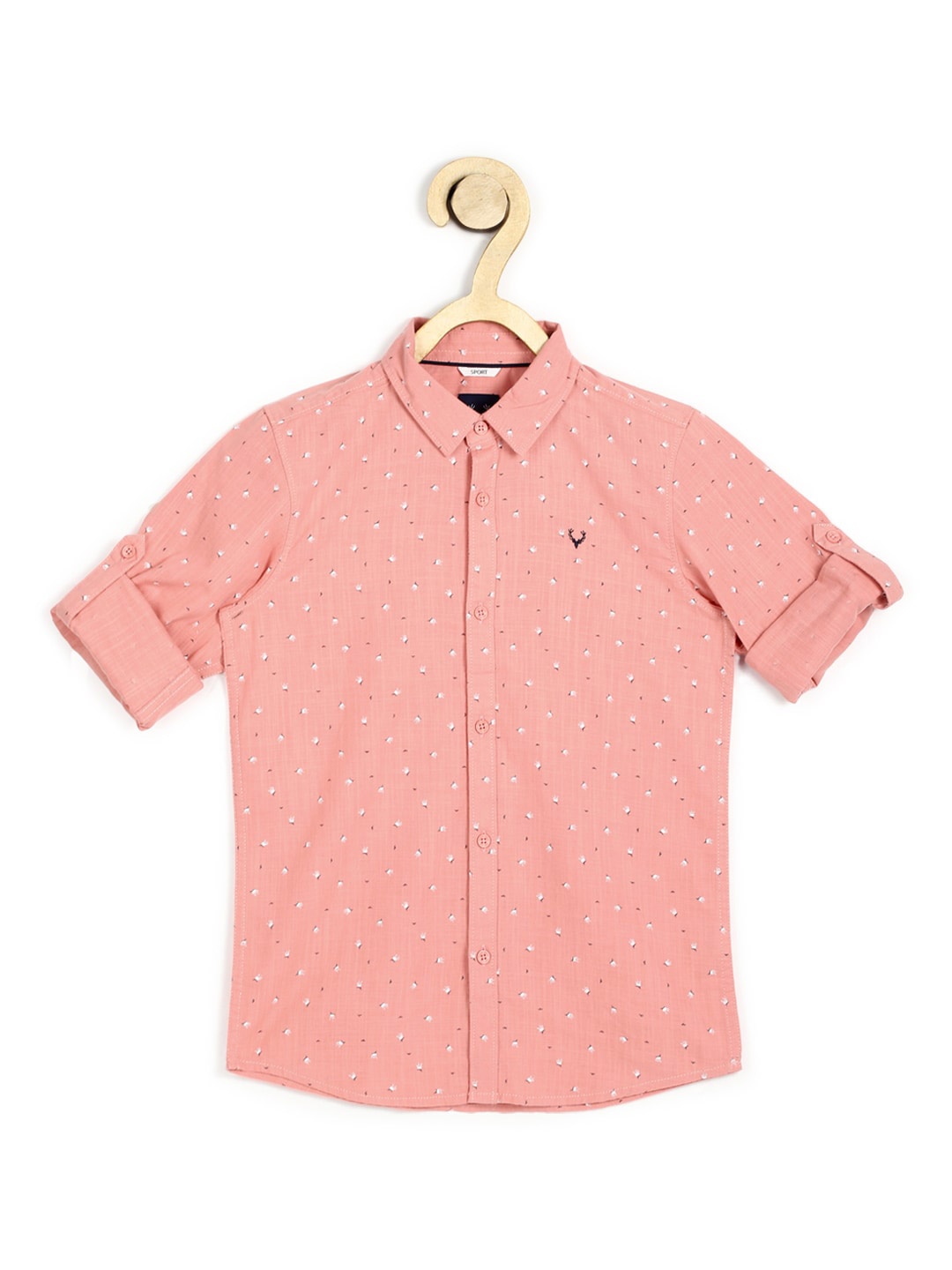 

Allen Solly Junior Boys Peach Slim Fit Printed Casual Shirt