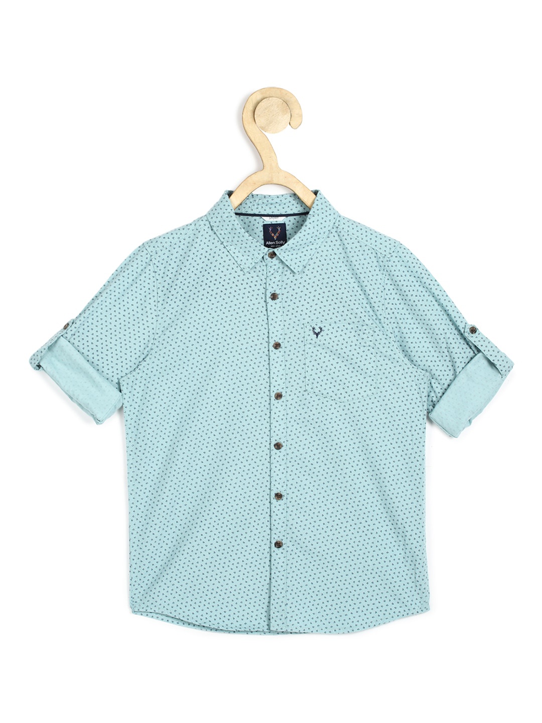 

Allen Solly Junior Boys Blue Slim Fit Printed Casual Shirt