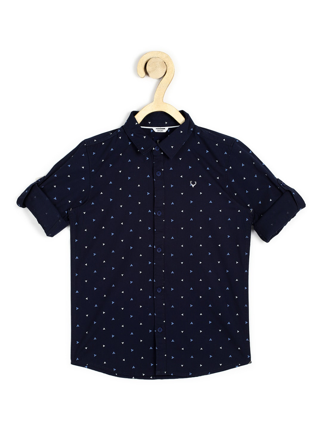 

Allen Solly Junior Boys Navy Blue Slim Fit Printed Casual Shirt