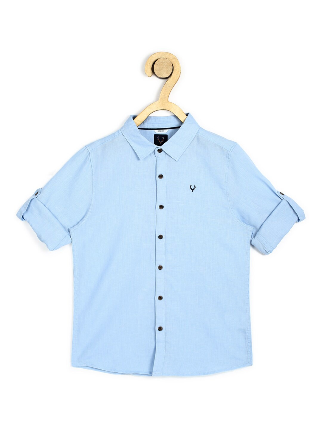 

Allen Solly Junior Boys Turquoise Blue Slim Fit Casual Shirt
