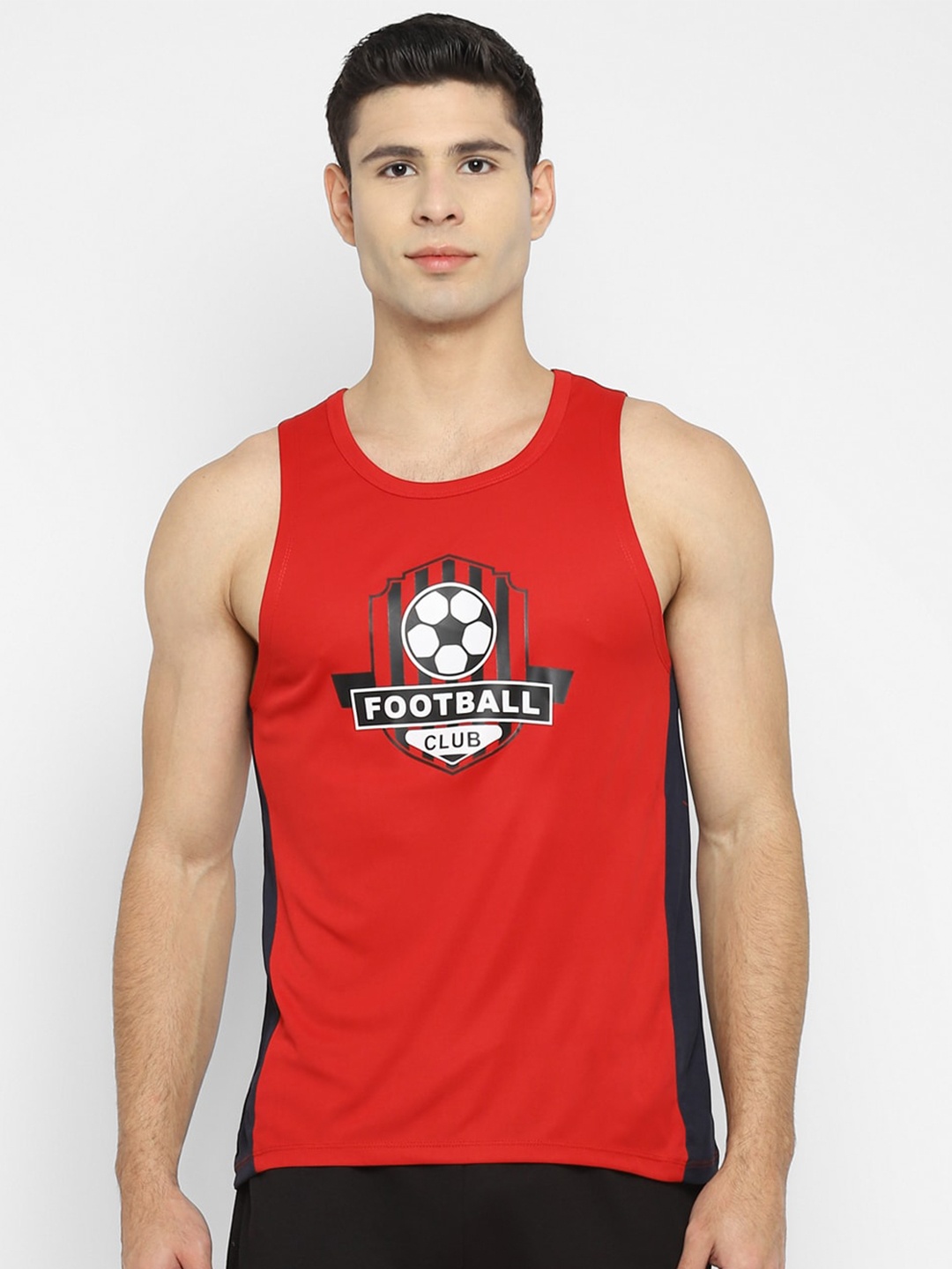 

OFF LIMITS Men Red & Navy Blue Typography Printed T-shirt