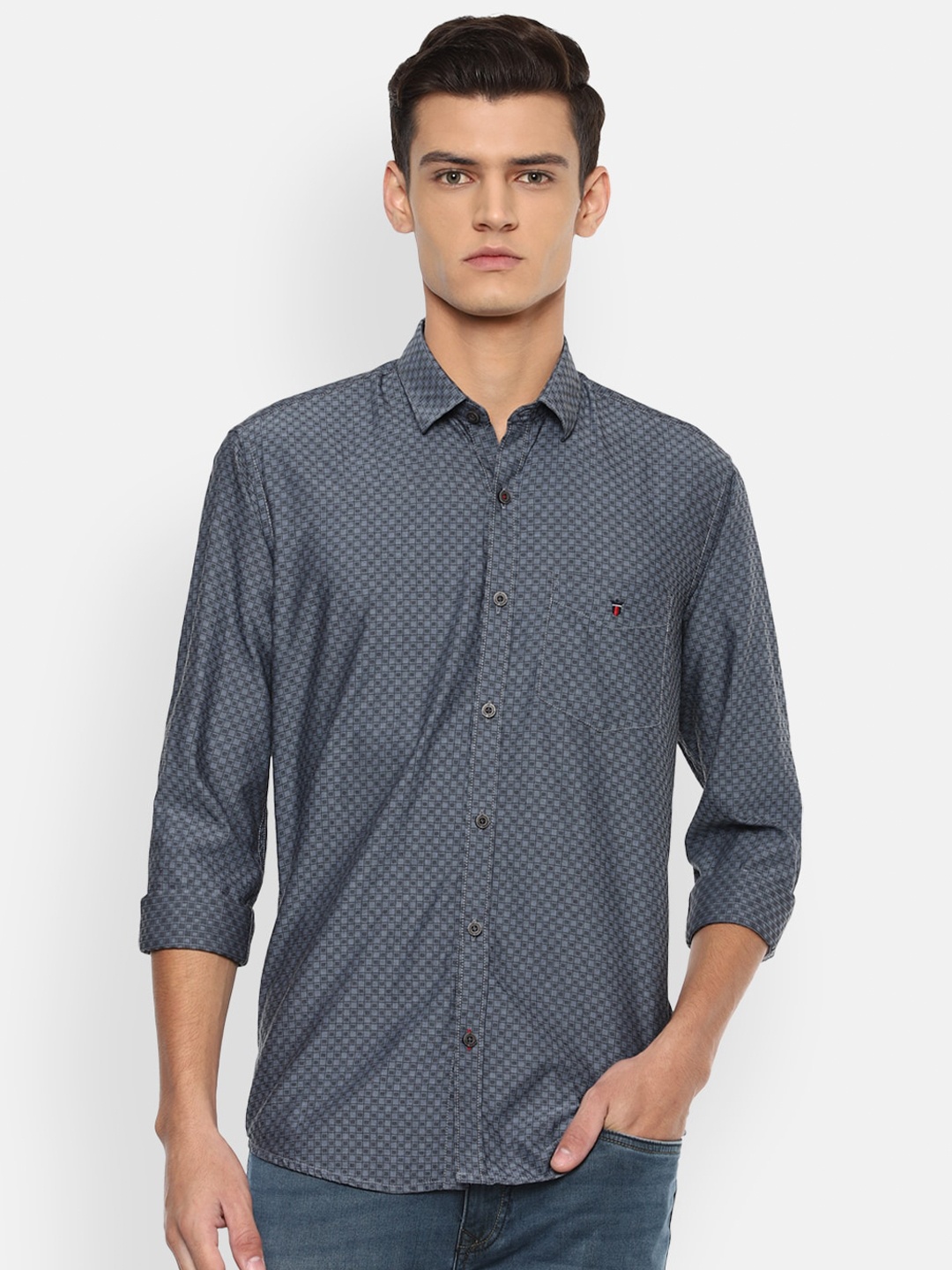 

Louis Philippe Sport Men Navy Blue Slim Fit Printed Casual Shirt