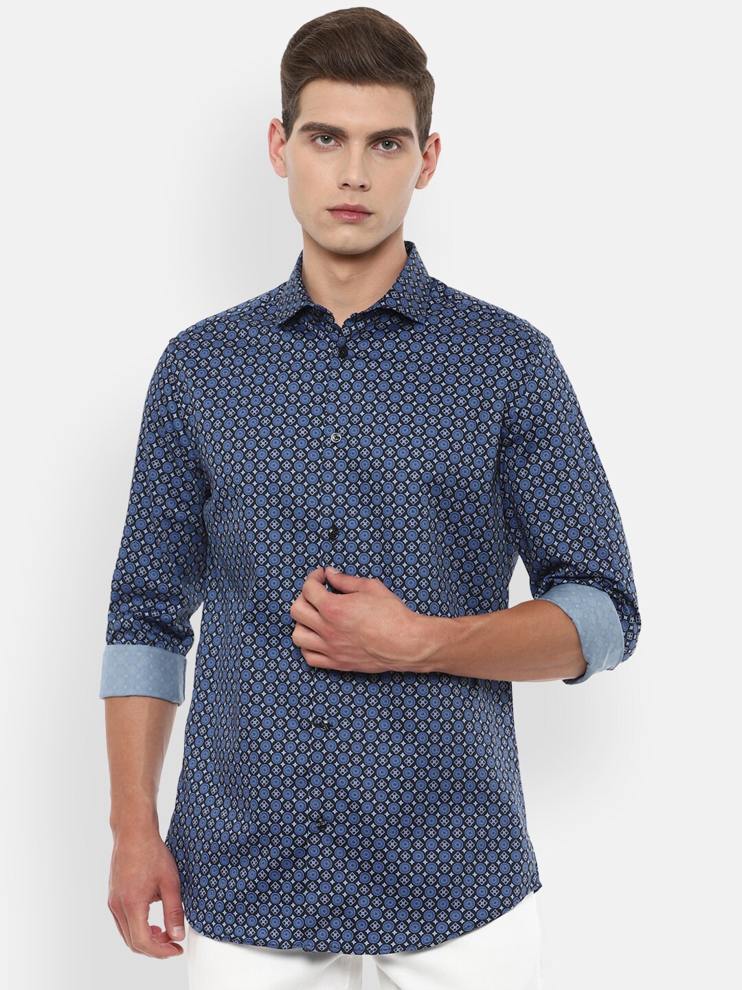 

Louis Philippe Sport Men Navy Blue Printed Cotton Casual Shirt