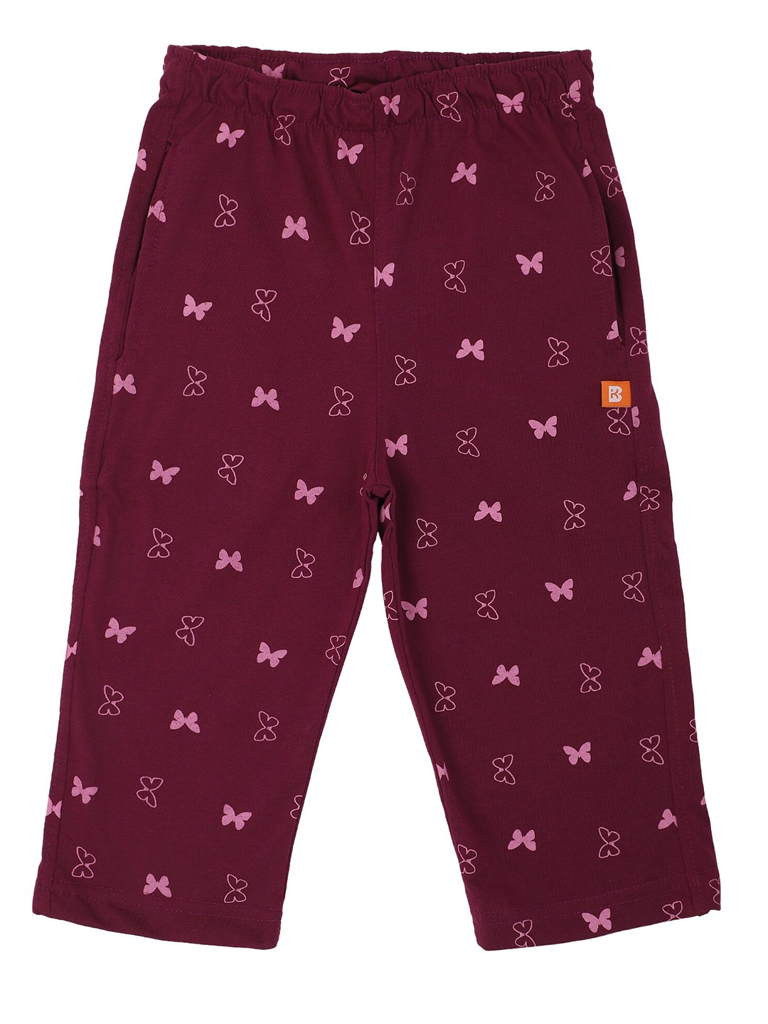 

PROTEENS Girls Maroon & Magenta Cotton Printed Capris